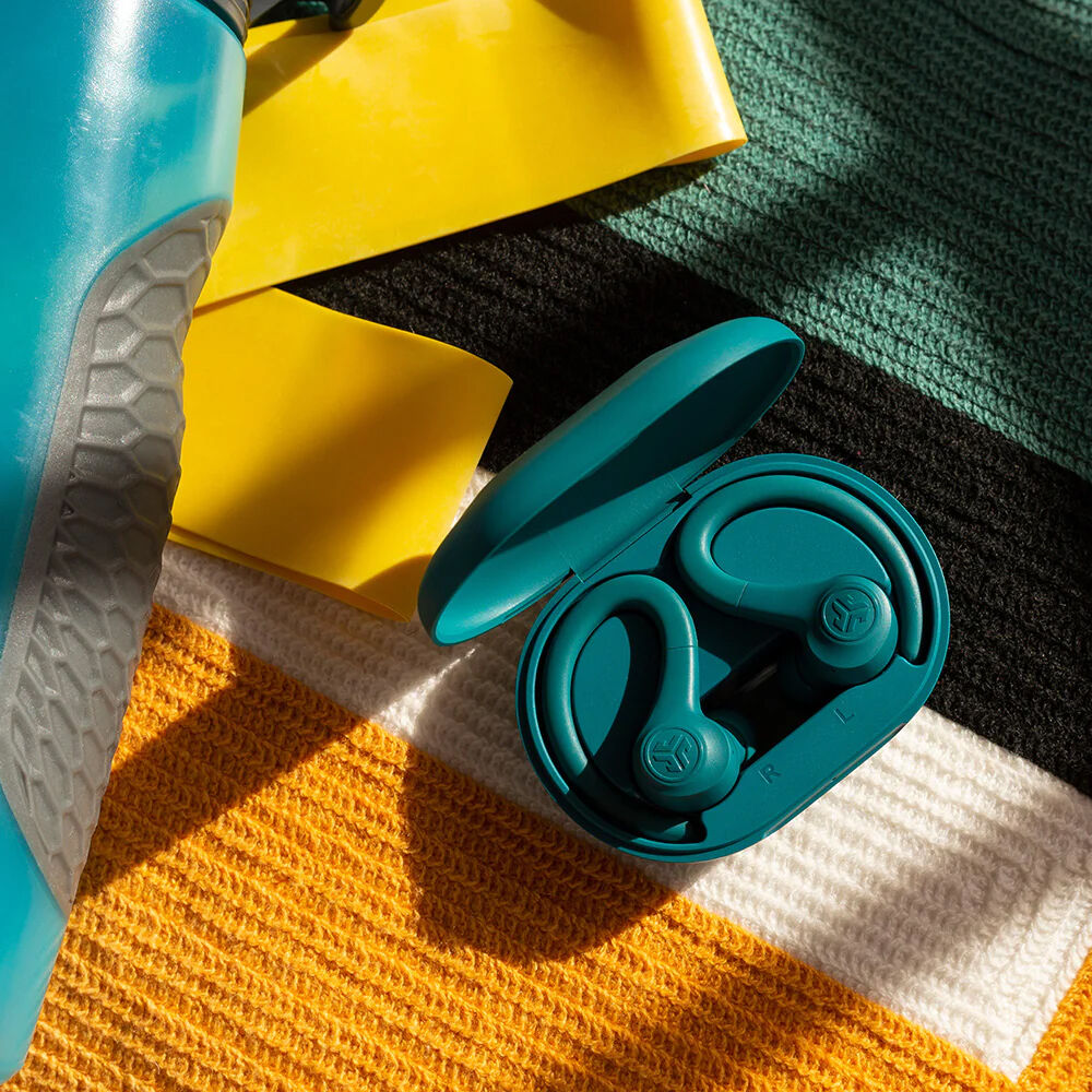 JLab GO Air Sport true wireless earbuds in teal, compact in-ear sport design — view 6