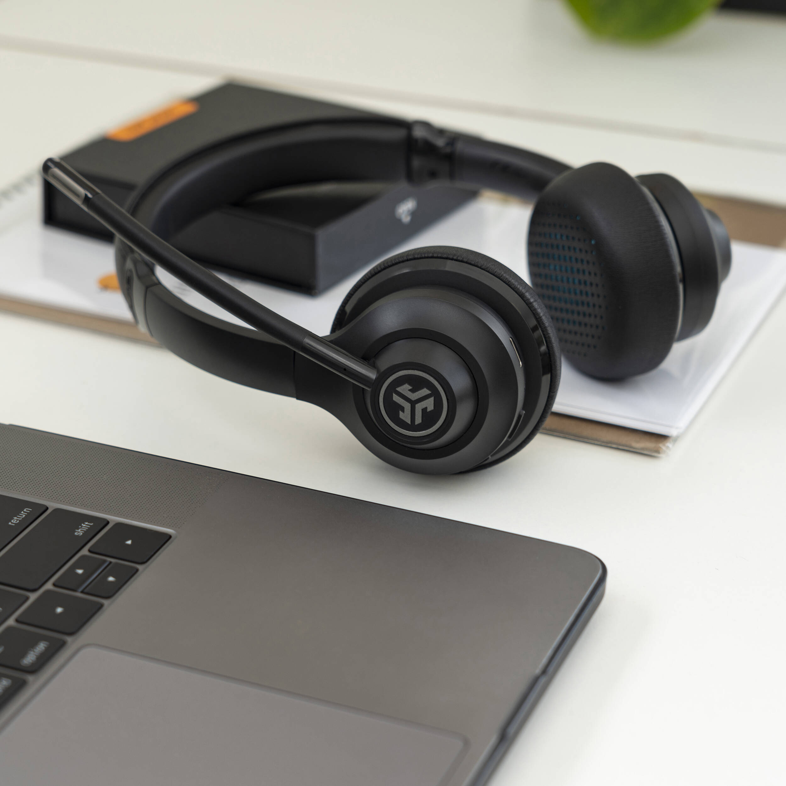 JLAB GO Work Multipoint Wireless Headset with on-ear design and boom microphone — view 8