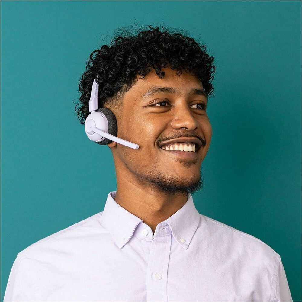 JLab GO Work Pop wireless on-ear headset in lilac for office calls — view 15
