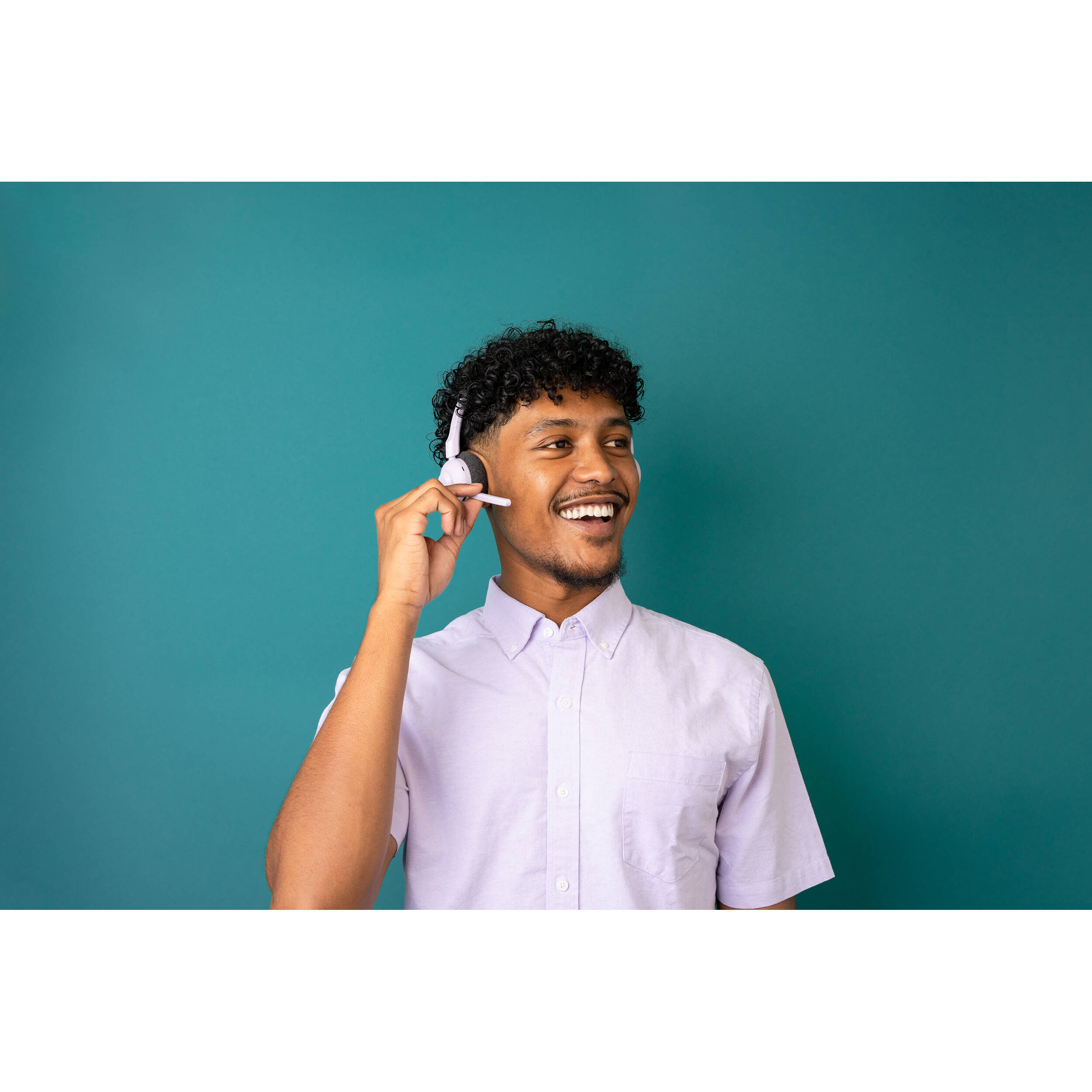 JLab GO Work Pop wireless on-ear headset in lilac for office calls — view 7