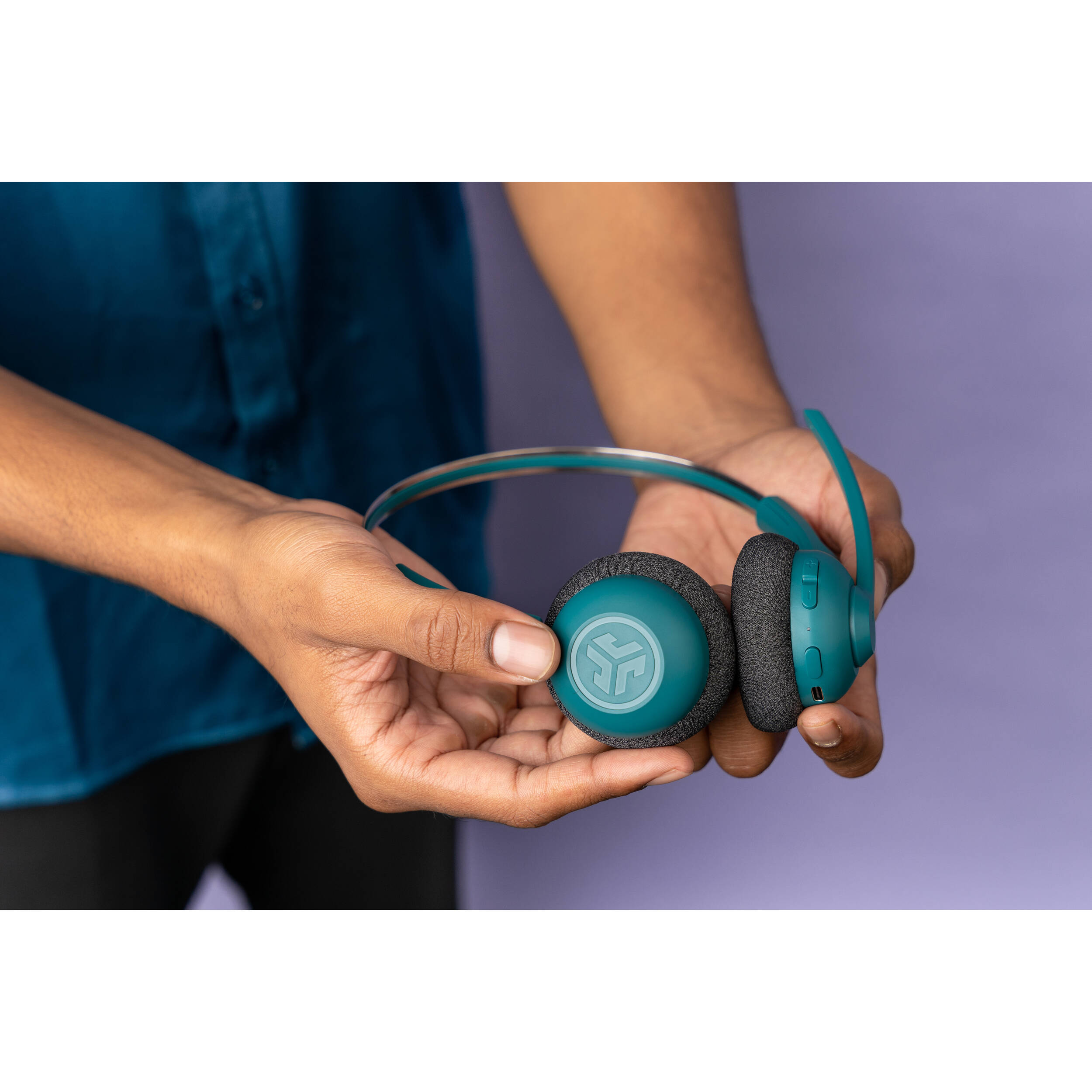 JLab Go Work Pop wireless headset in teal for business communication — view 6