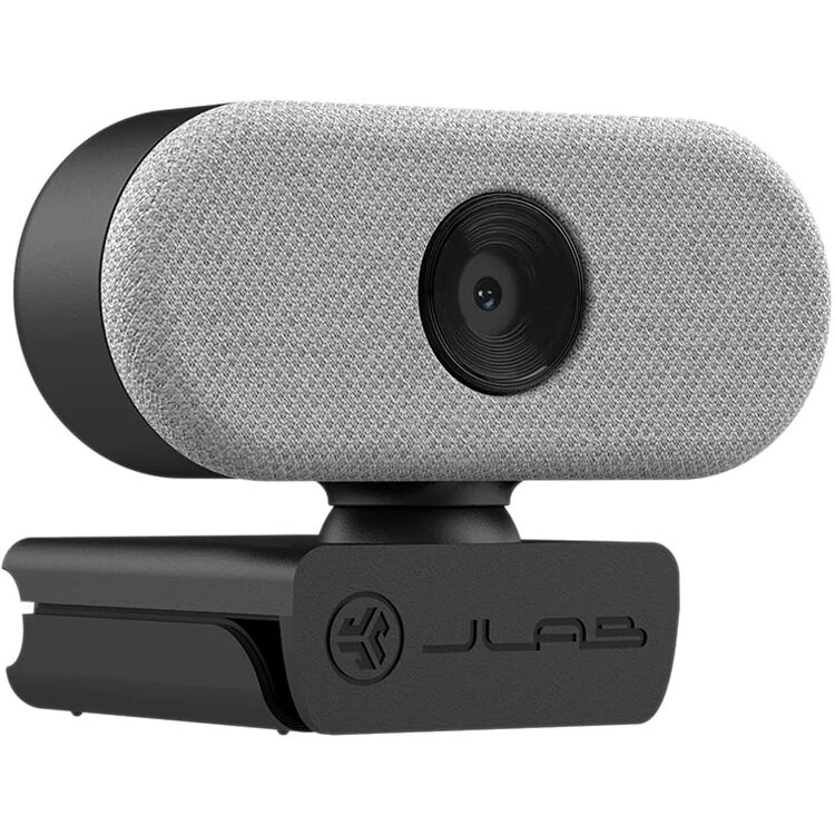 White JLab GO HD webcam for 1080p USB video conferencing — view 2