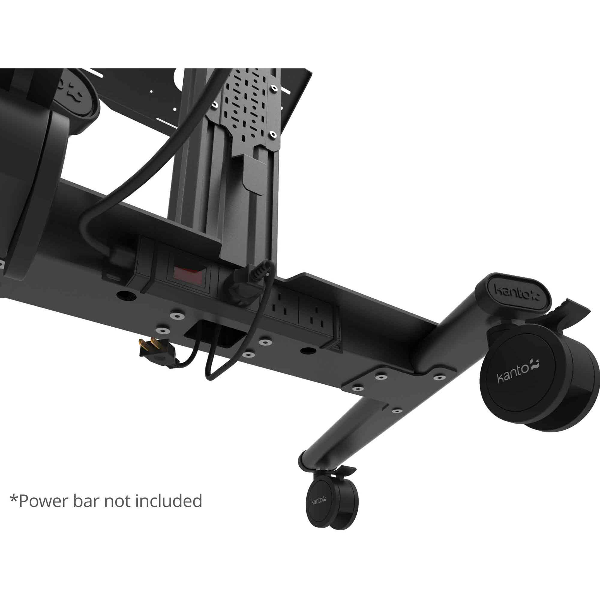 White rolling AV cart for Logitech Rally Bar and Rally Bar Mini with device tray and cable management — view 8
