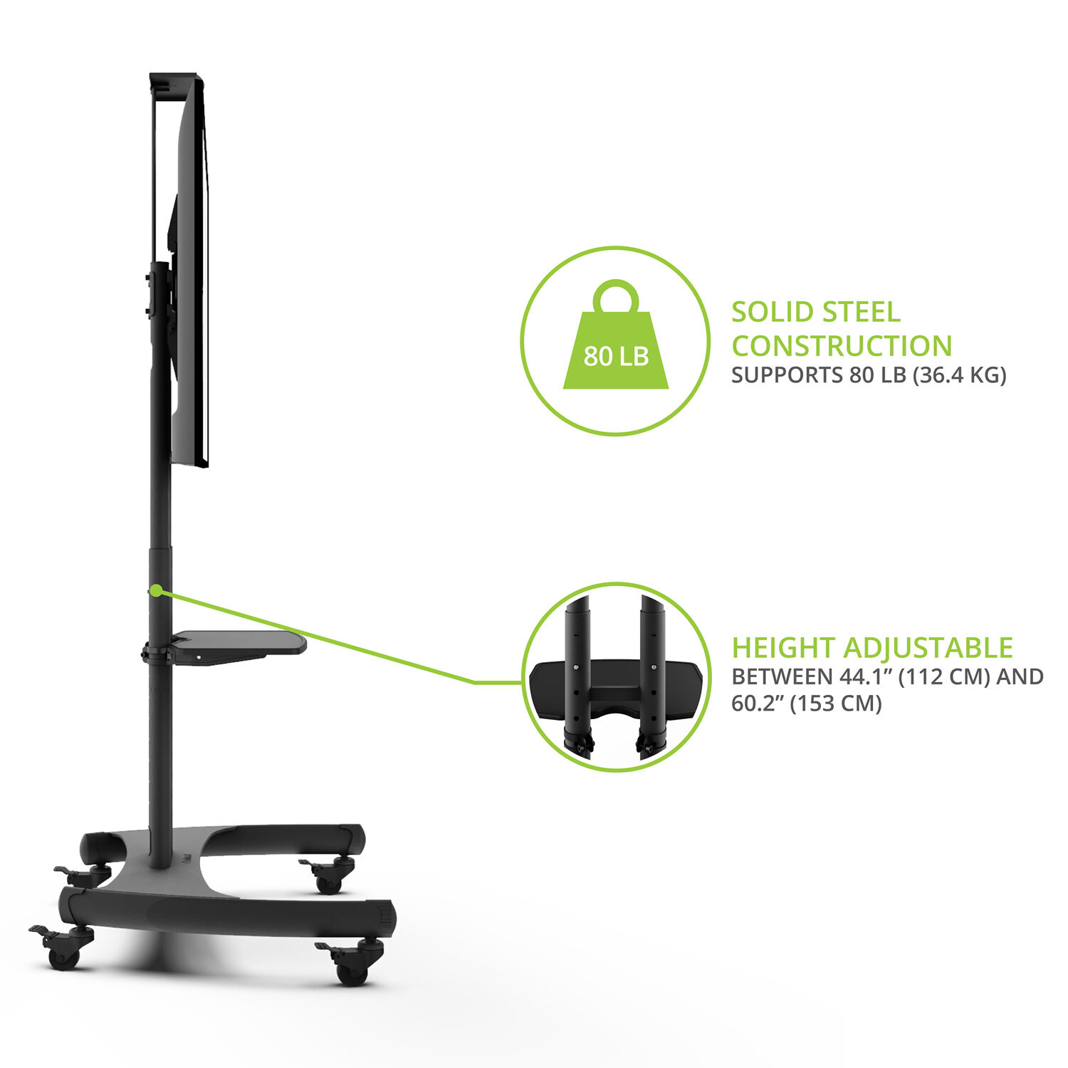 Rolling AV Cart for 65" TVs — view 26