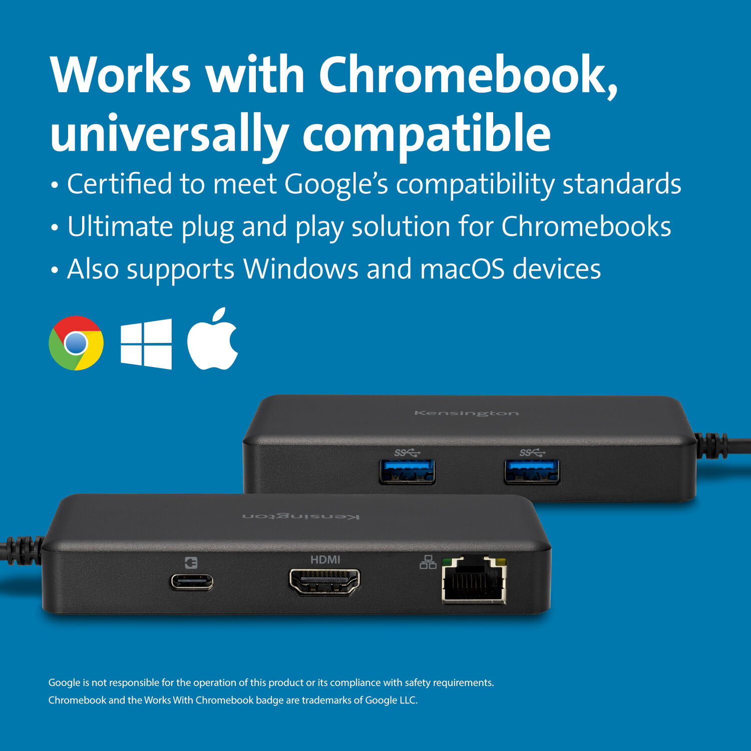 Kensington G1000P USB-C mini dock, chrome finish, single 4K output, compact form — view 11