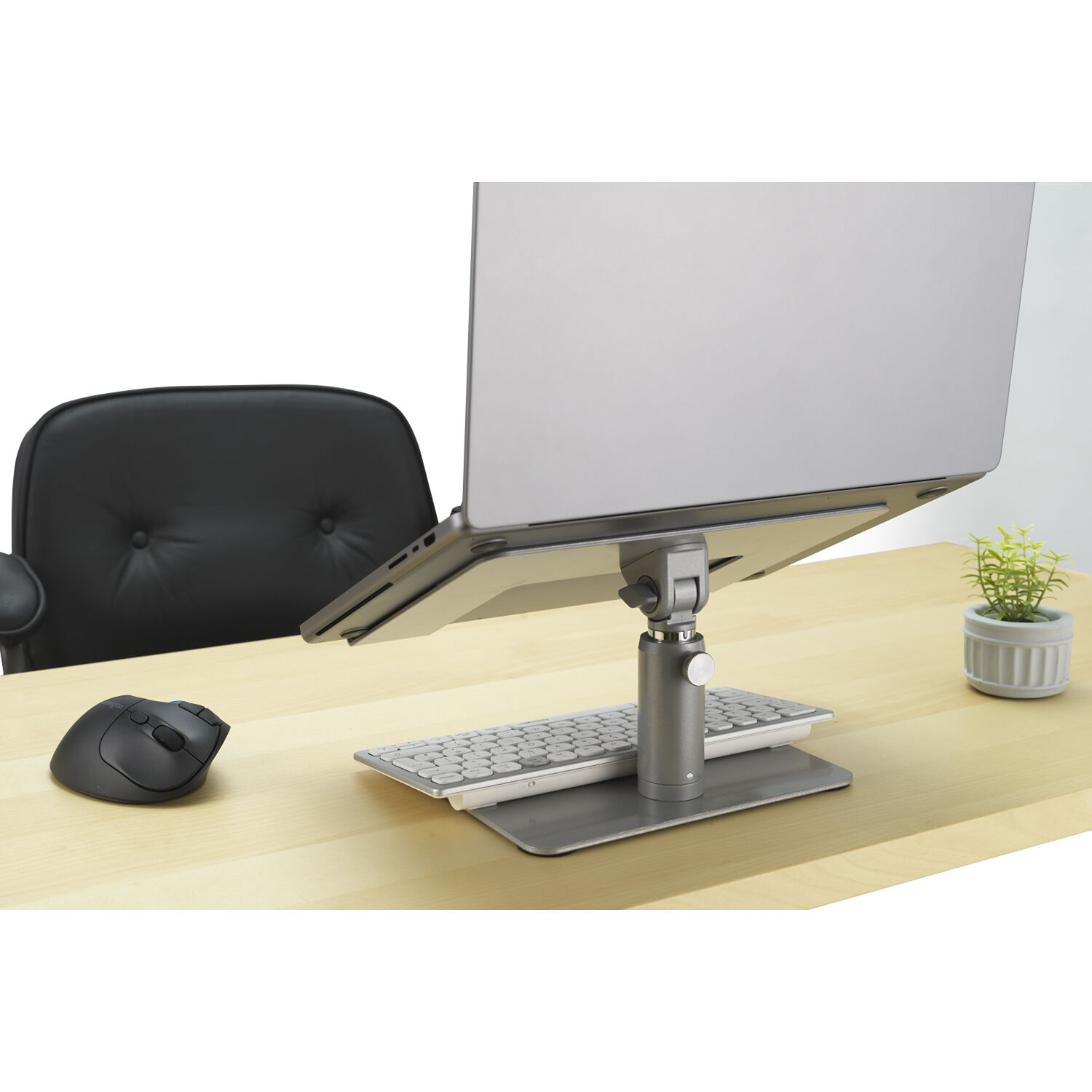 Kensington Uni Tabletop Laptop Riser in adjustable steel and aluminum desktop design — view 12