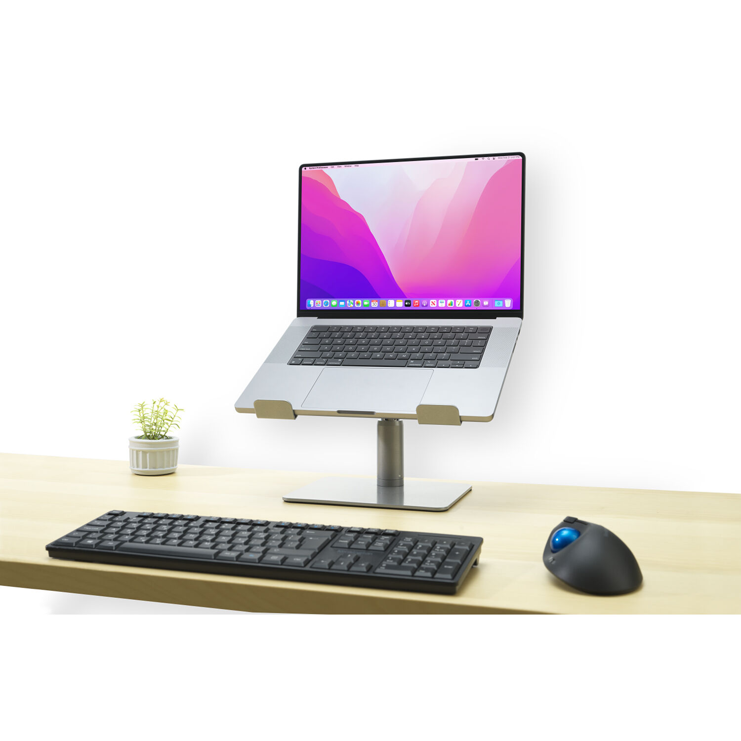 Kensington Uni Tabletop Laptop Riser in adjustable steel and aluminum desktop design — view 9