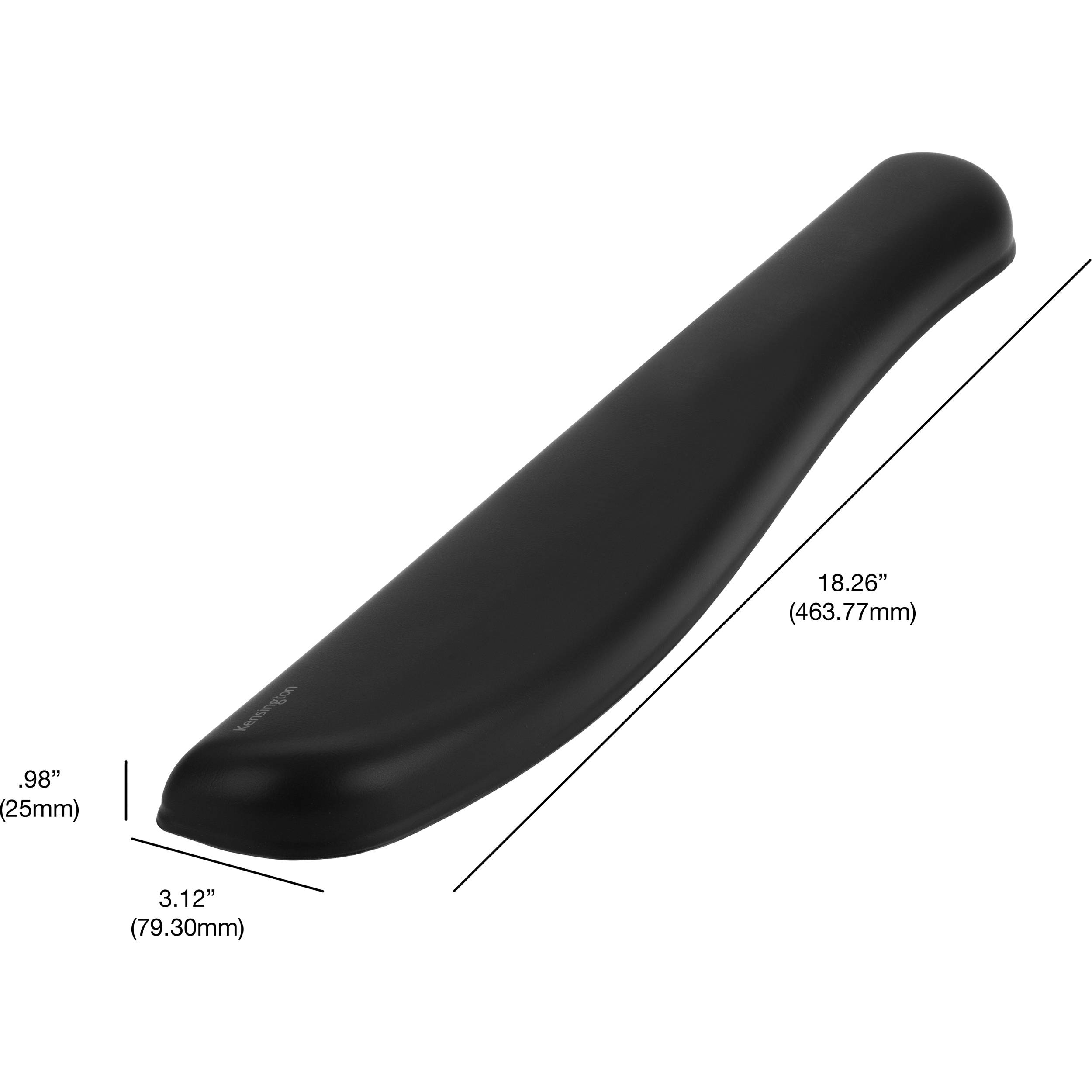 Kensington ErgoSoft full-length gel wrist rest positioned in front of a mechanical gaming keyboard — view 4