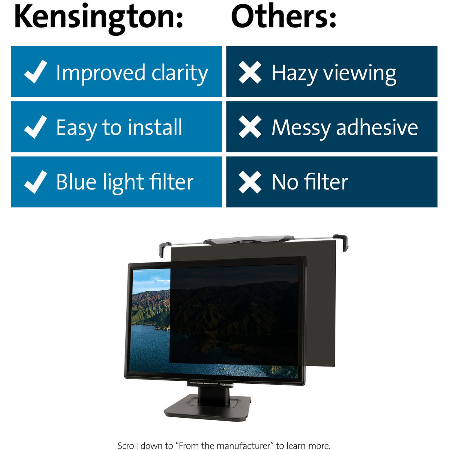 FS270 SNAP2  PRIVACY SCREEN FOR 25 -27  WIDESCREEN MONITORS (16:9 / 16:10) — view 11