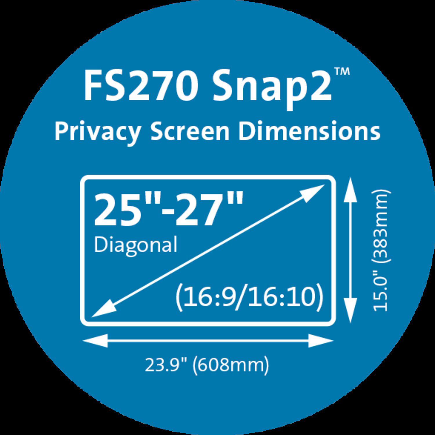 FS270 SNAP2  PRIVACY SCREEN FOR 25 -27  WIDESCREEN MONITORS (16:9 / 16:10) — view 12