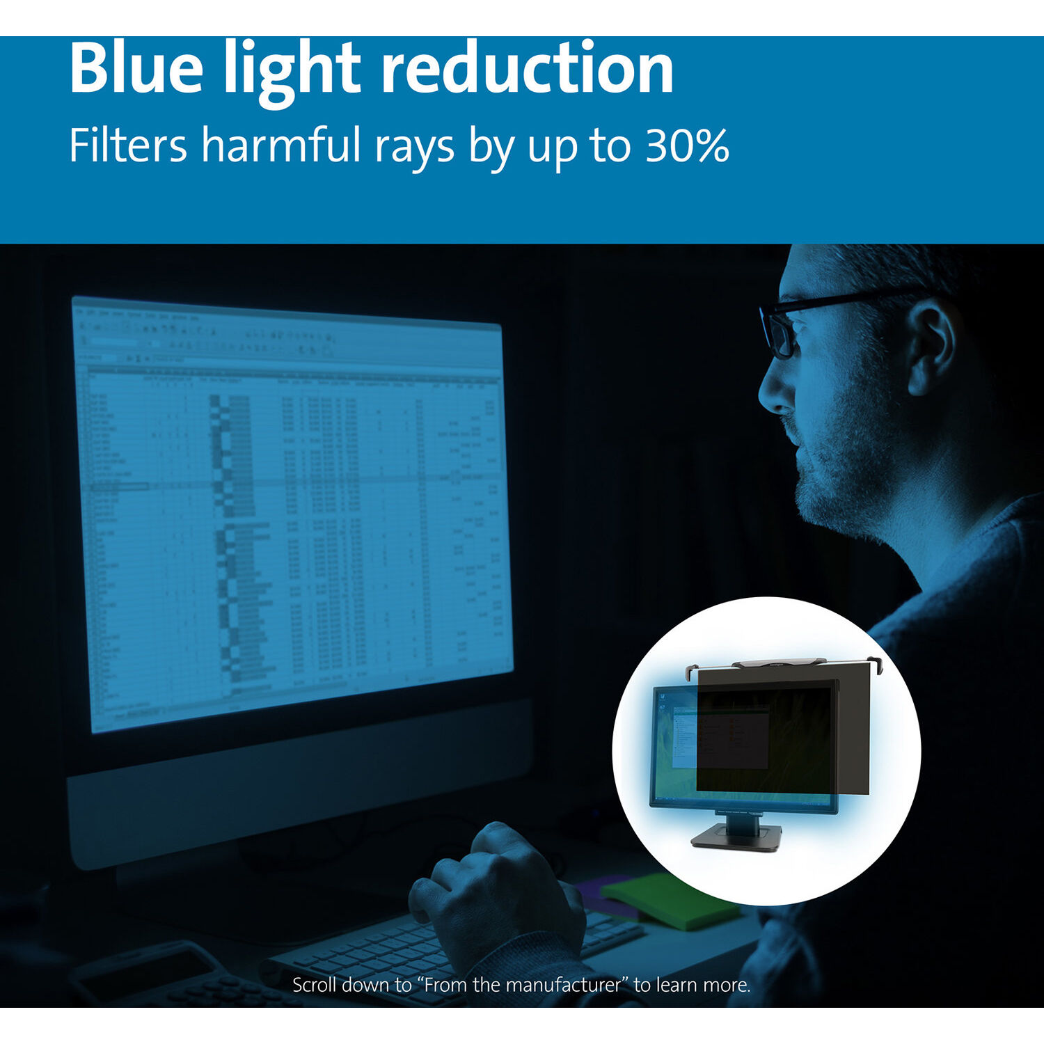 FS270 SNAP2  PRIVACY SCREEN FOR 25 -27  WIDESCREEN MONITORS (16:9 / 16:10) — view 9