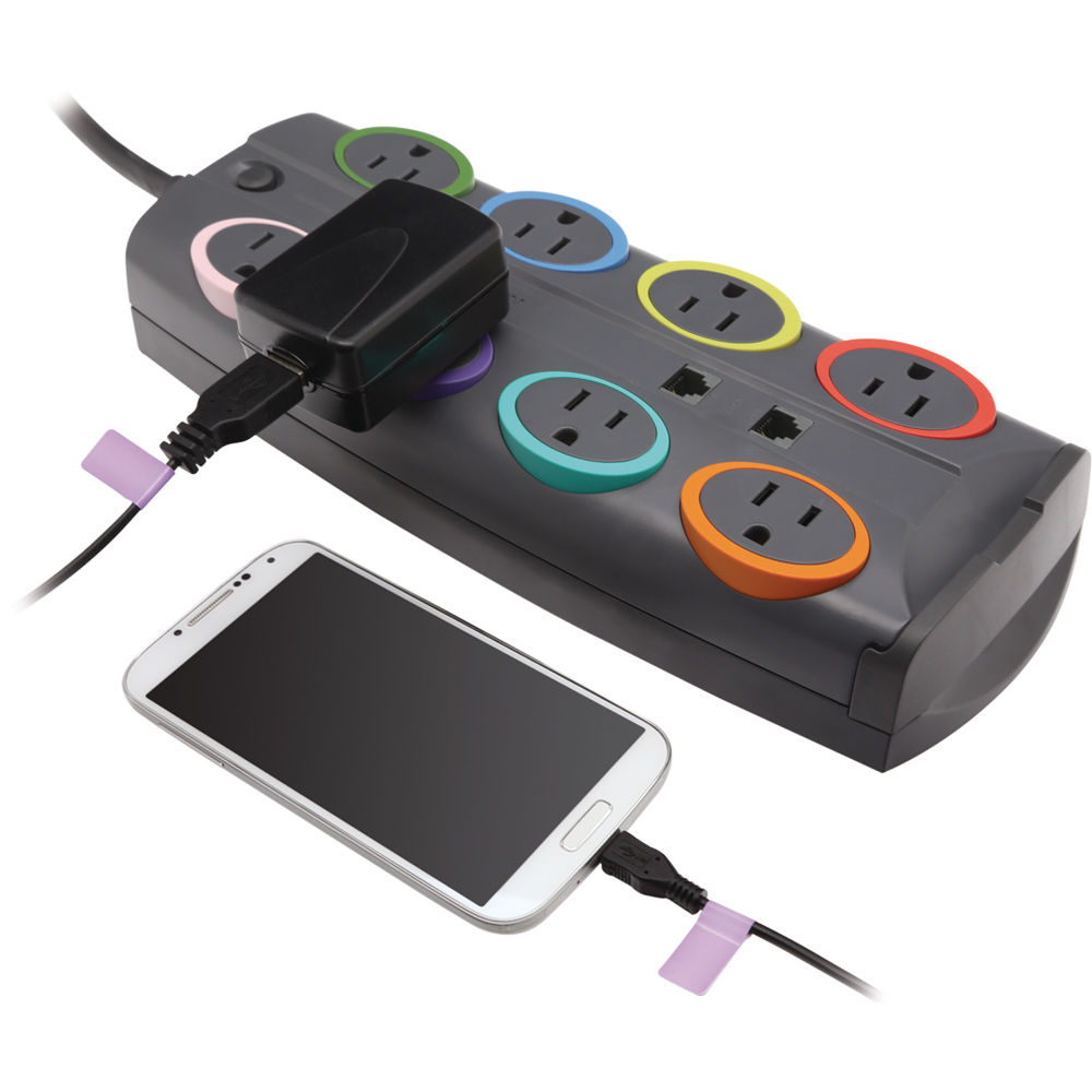 Kensington K62690NA SmartSockets standard adapter with 8 outlet positions — view 3