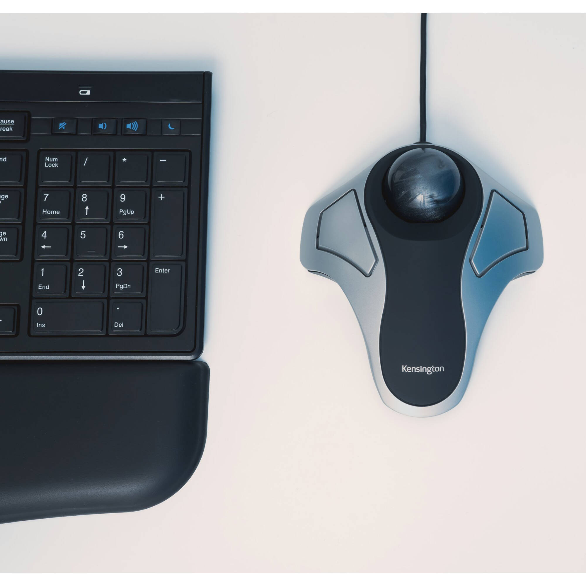 Kensington Orbit Optical Trackball ambidextrous two-button black desktop view — view 7