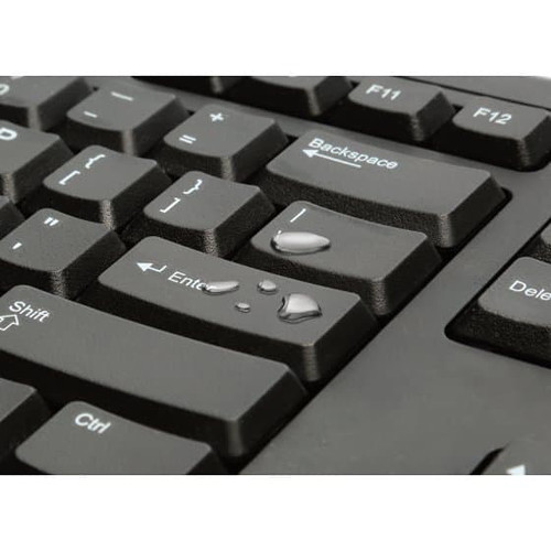 Kensington Keyboard for Life spill-safe wired keyboard with metal back plate and slim profile — view 3