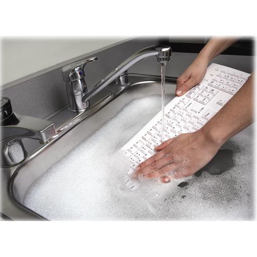 Kensington Pro Fit Washable Keyboard in white with washable design and USB connection — view 2