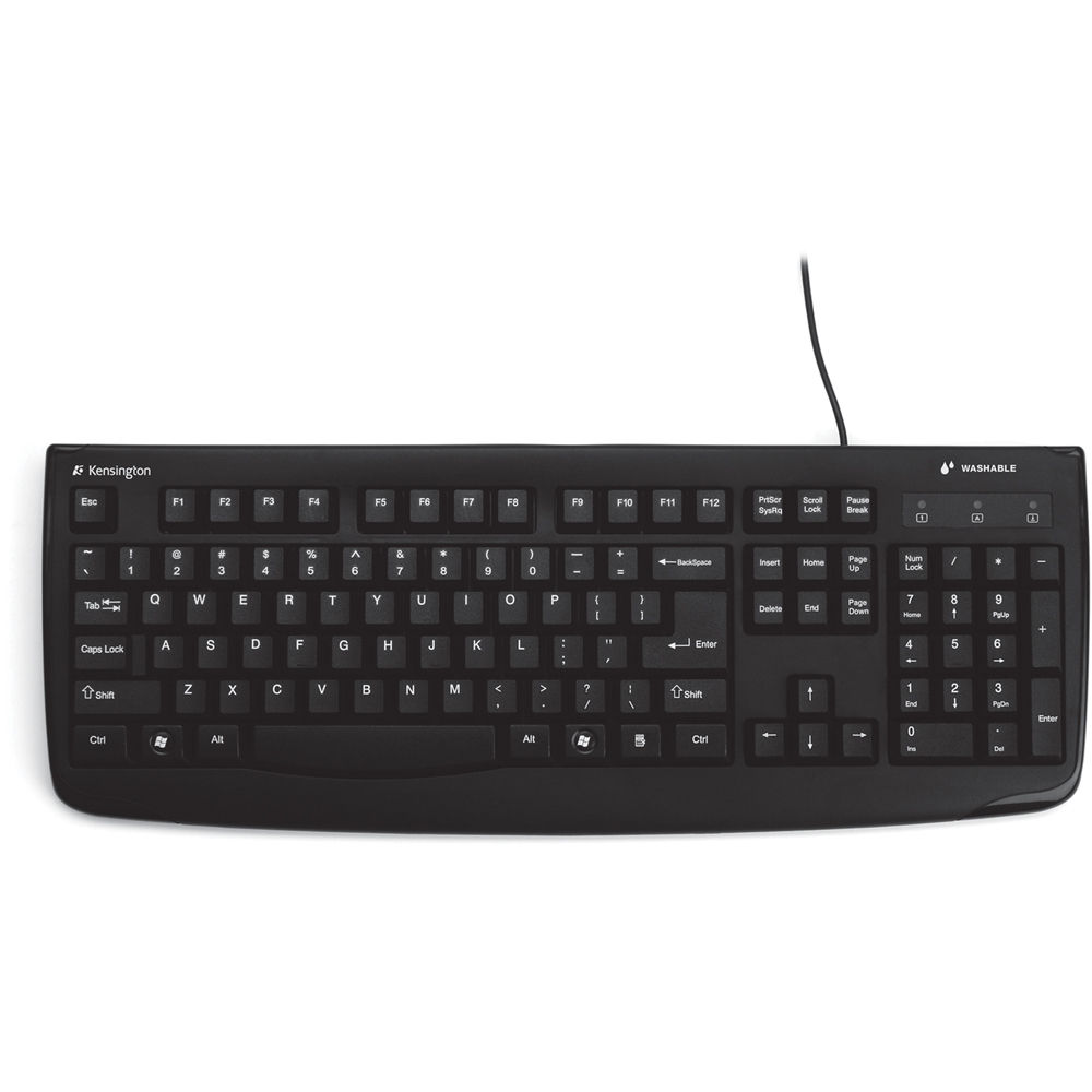 Kensington Pro Fit washable black keyboard with waterproof design and 104-key QWERTY layout — view 2