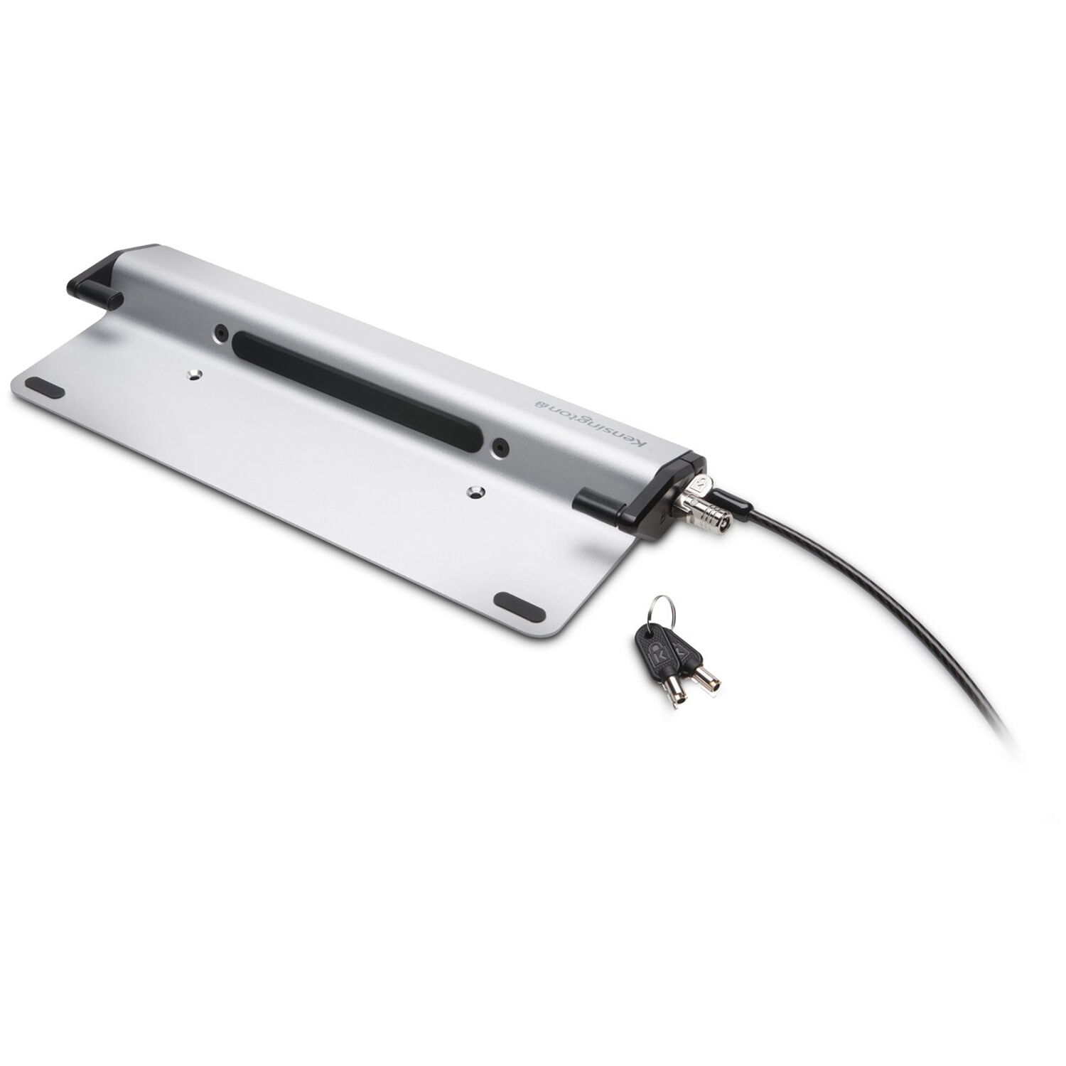 Kensington Laptop Locking Station 2.0 with keyed lock for ultra-thin laptops, silver brushed aluminum finish — view 6