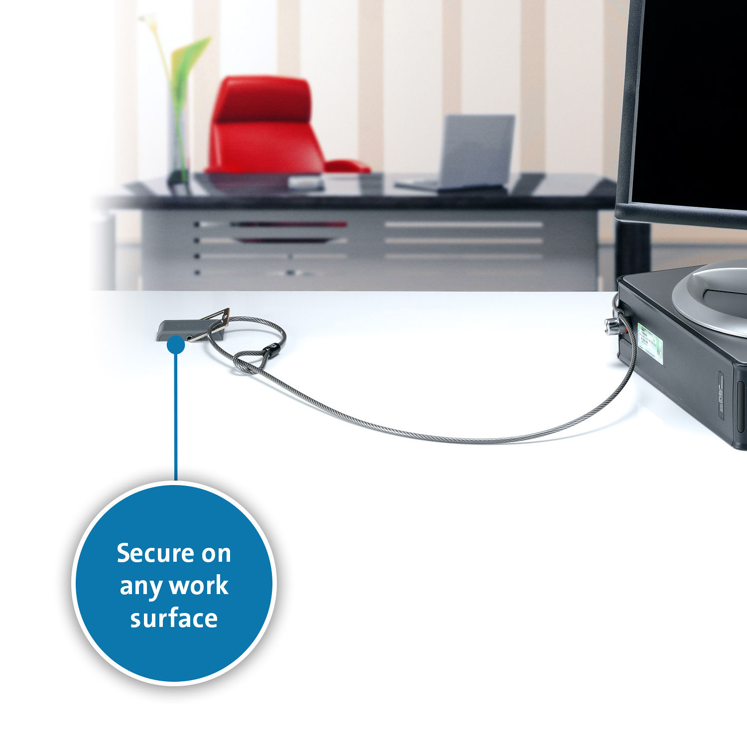 Kensington K64613WW desk mount cable anchor in steel for laptop security — view 8