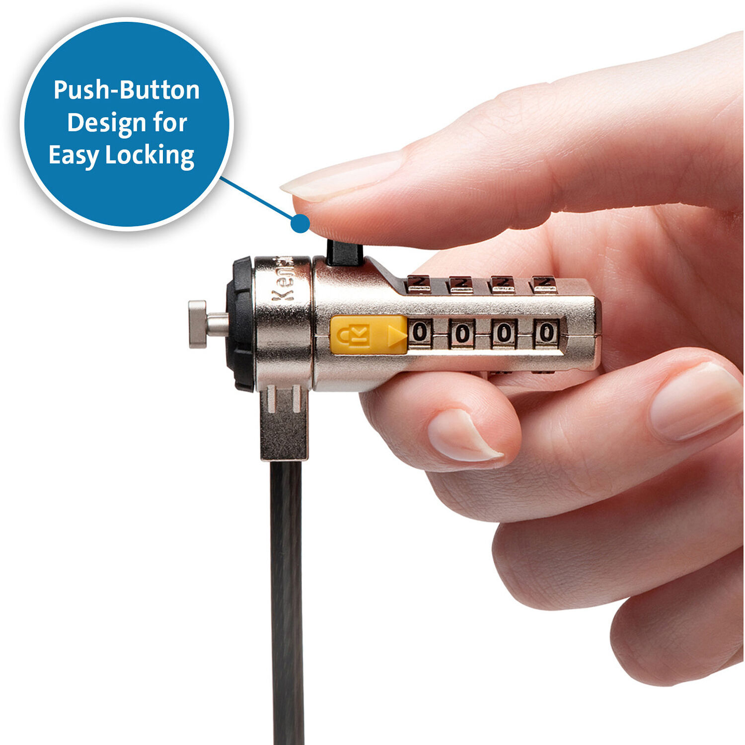 Kensington serialized combination laptop lock with T-bar connector for compatible devices — view 4