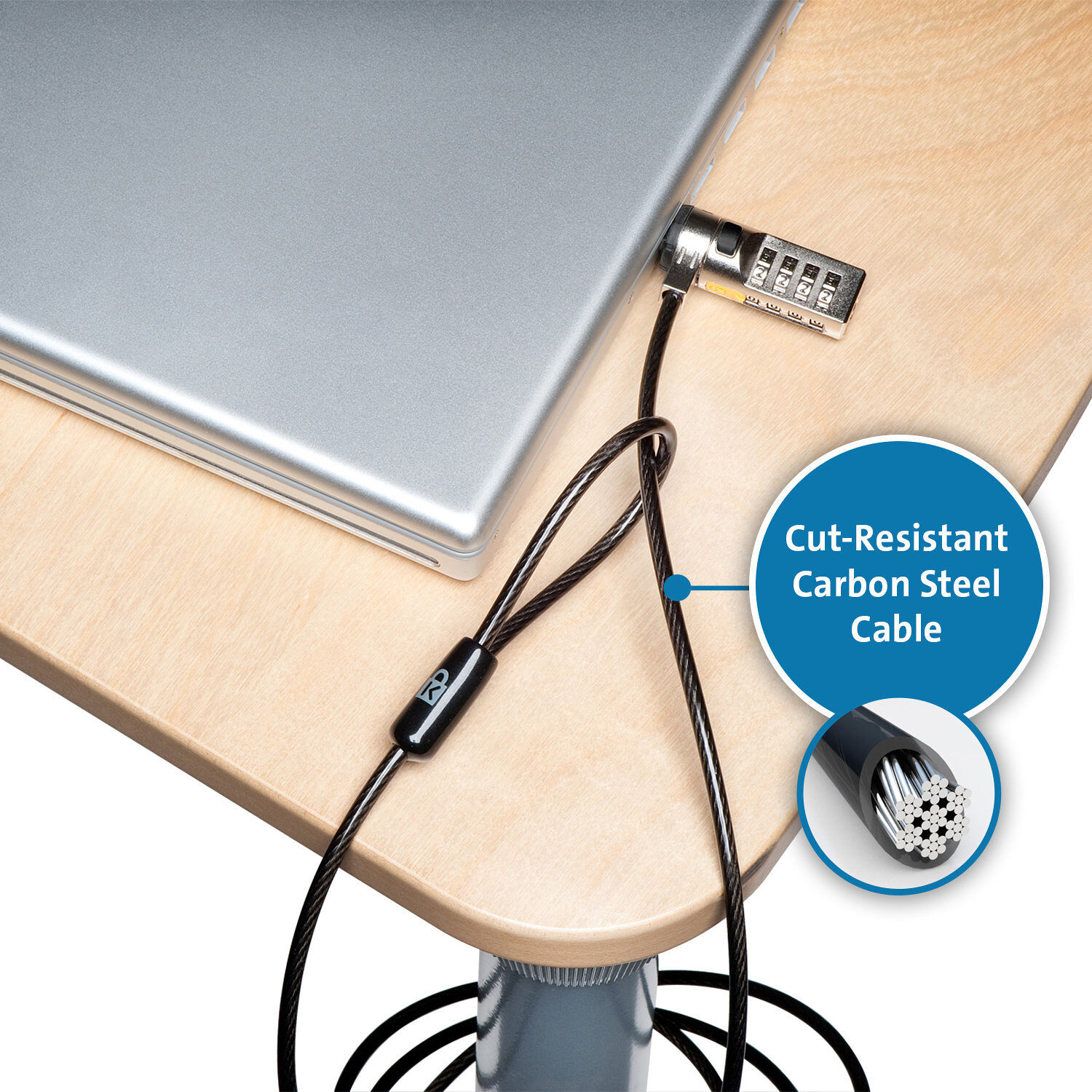 Kensington serialized combination laptop lock with T-bar connector for compatible devices — view 5