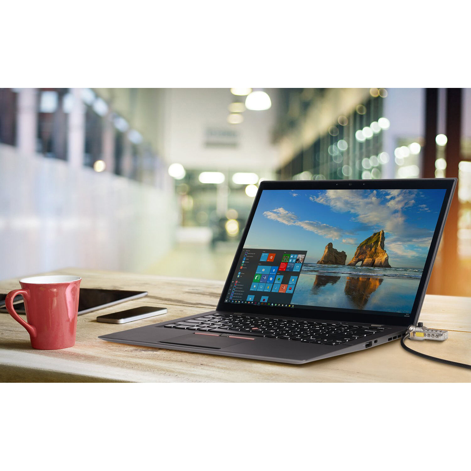Kensington serialized combination laptop lock with T-bar connector for compatible devices — view 7