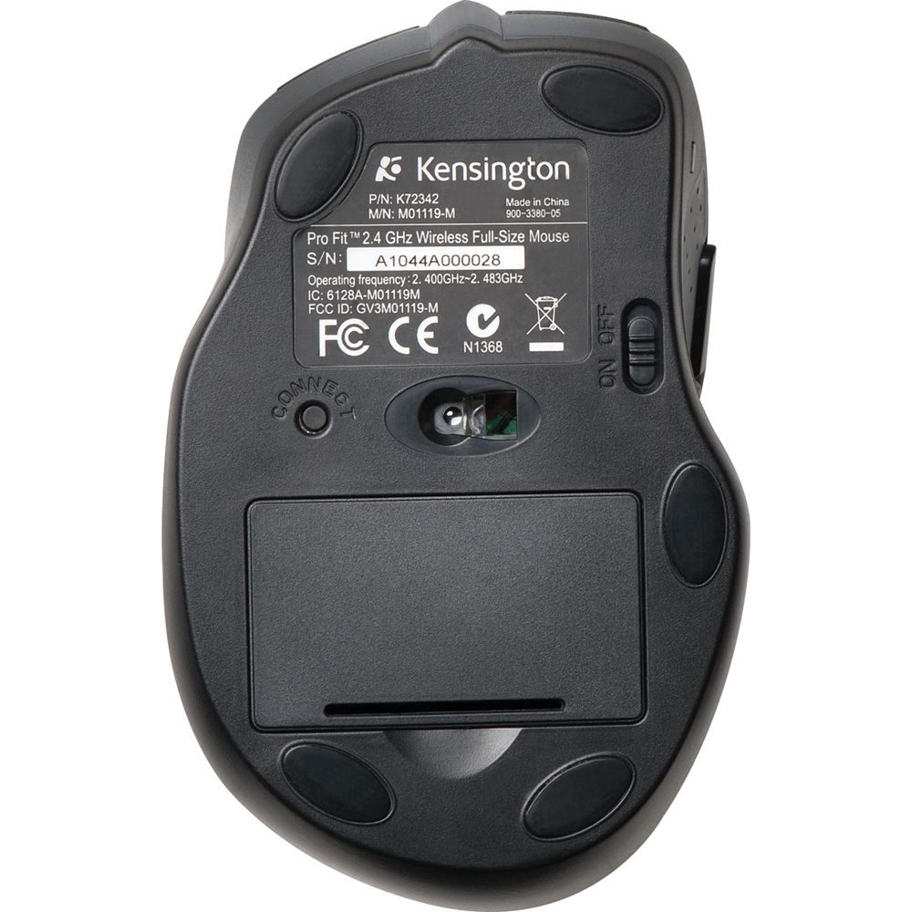 Kensington Pro Fit full-size wireless mouse with USB and PS/2 connectivity, retail packaging — view 3