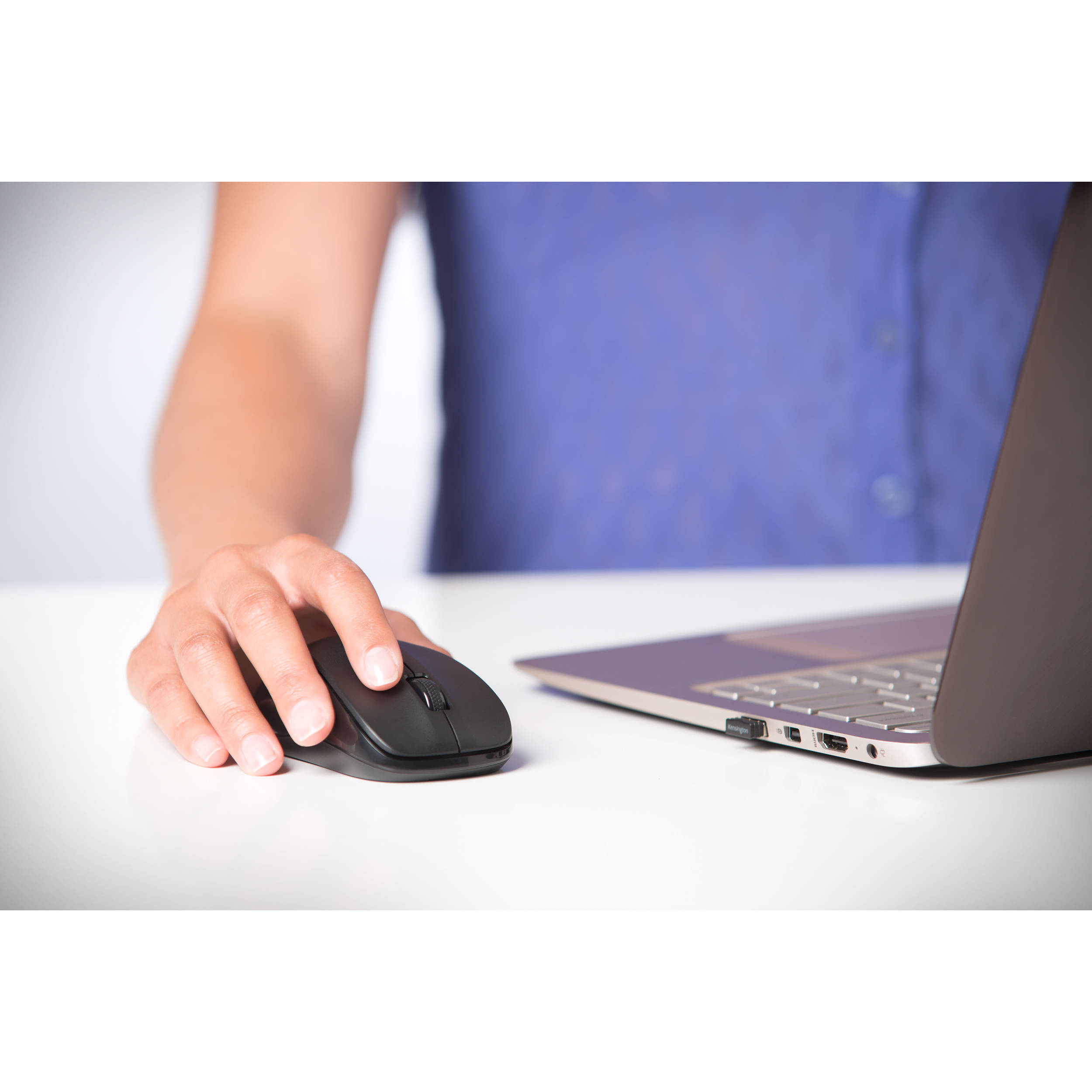 Kensington Mouse For Life Wireless ambidextrous compact wireless mouse black top view — view 4