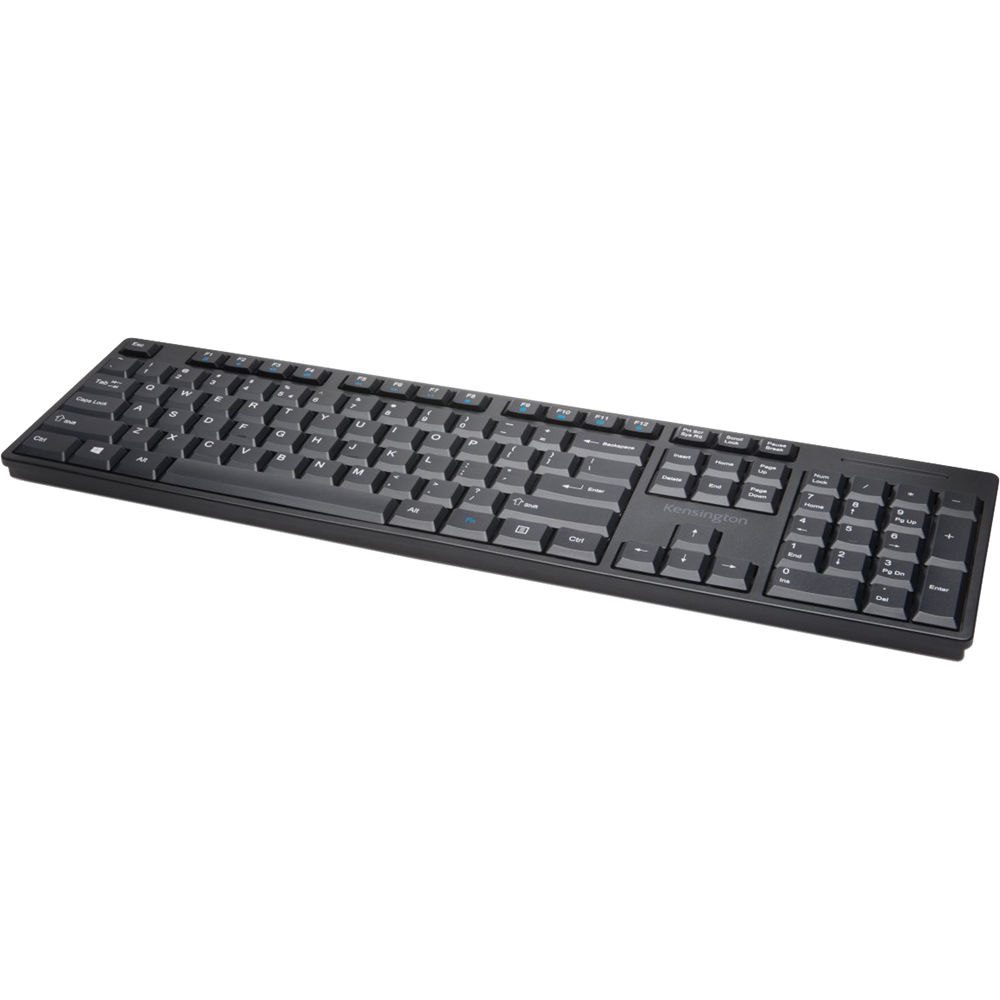 Kensington Low Profile Wireless Desktop Set with full-size keyboard, ambidextrous mouse, and USB receiver — view 6