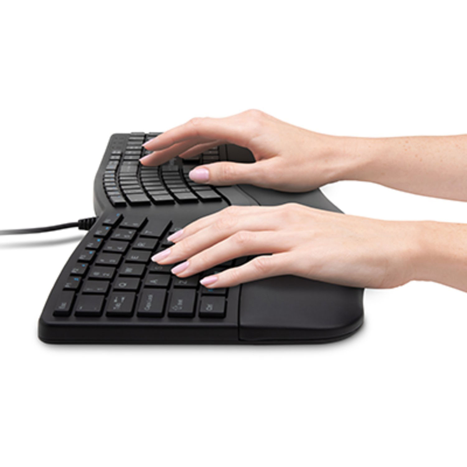 Kensington Pro Fit Ergo Wired Keyboard with split ergonomic layout and wrist rest — view 6