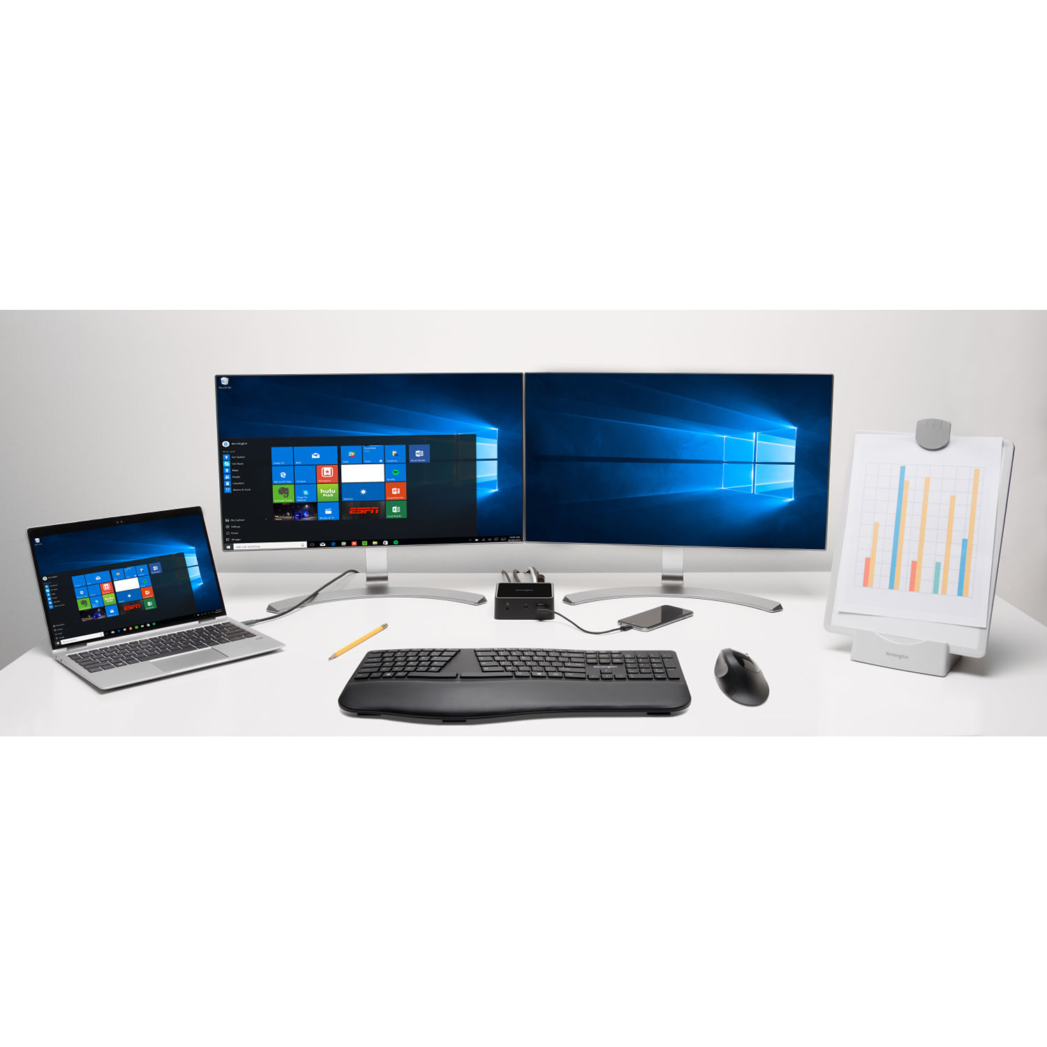 Kensington Pro Fit Ergo Wireless Keyboard with sculpted ergonomic layout and wireless connectivity — view 11