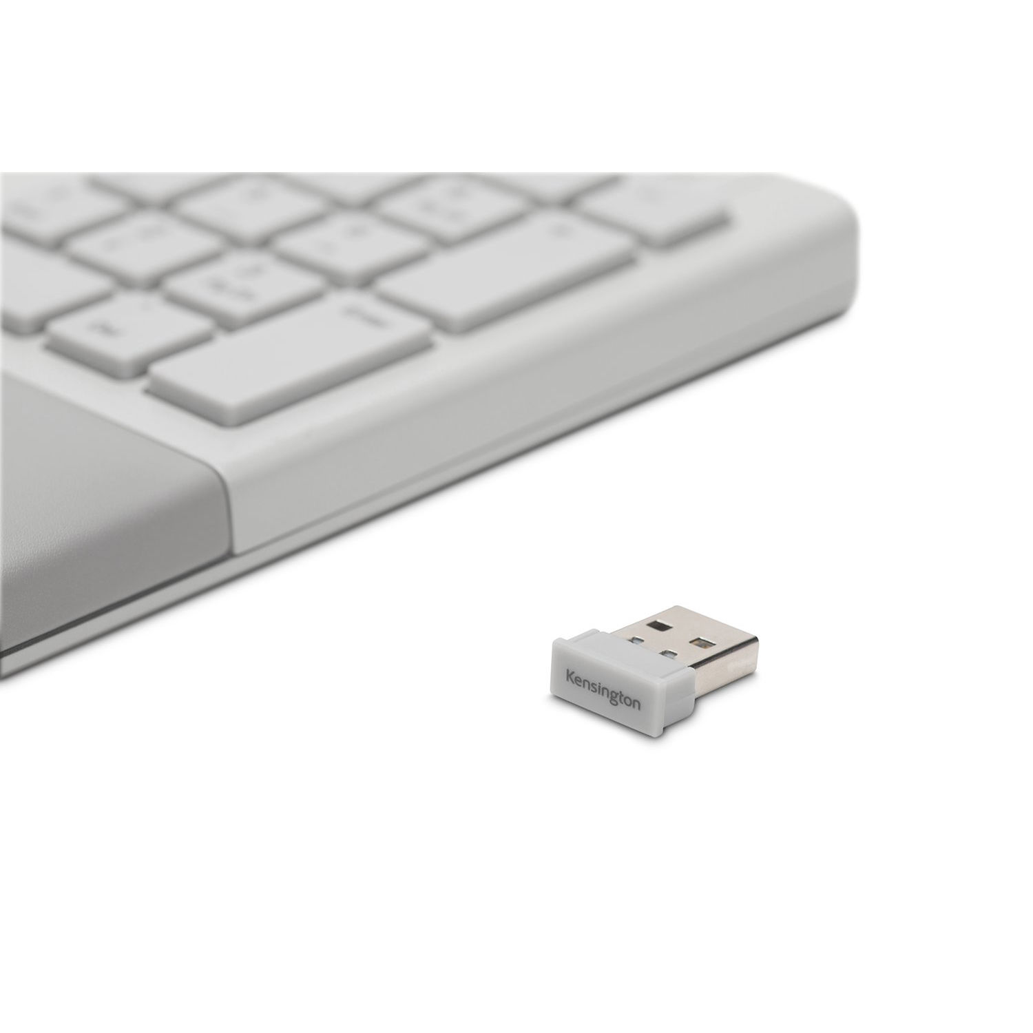 Kensington Pro Fit Ergo Wireless Keyboard in gray with split ergonomic layout and wrist rest — view 8