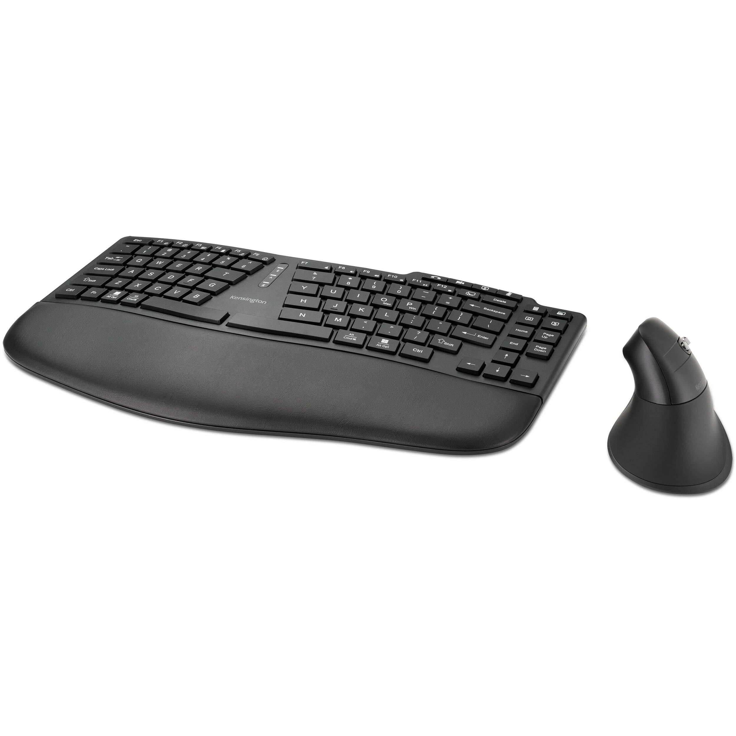 Kensington KM675 wireless ergonomic keyboard and mouse combo set for comfortable office productivity — view 3