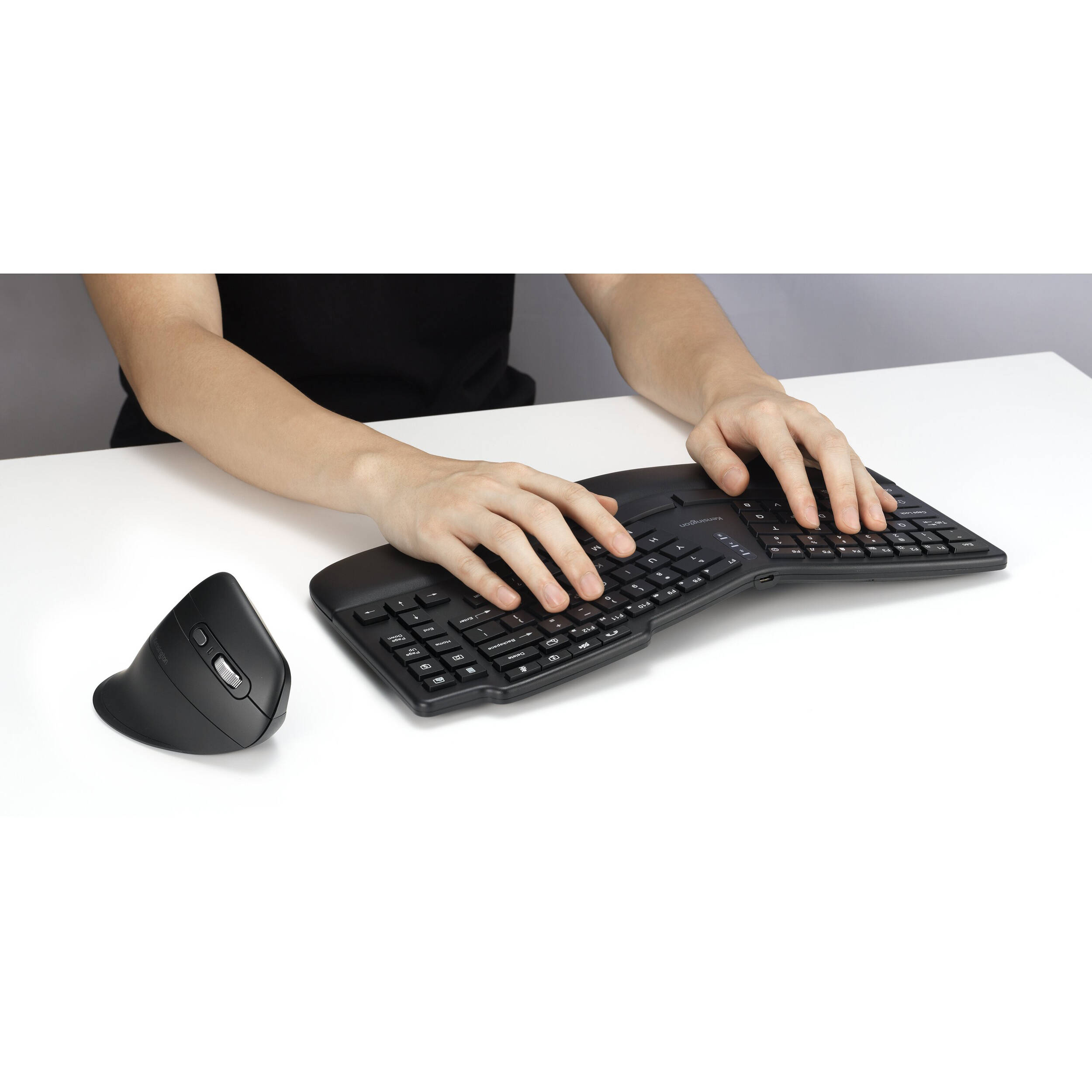 Kensington KM675 wireless ergonomic keyboard and mouse combo set for comfortable office productivity — view 4