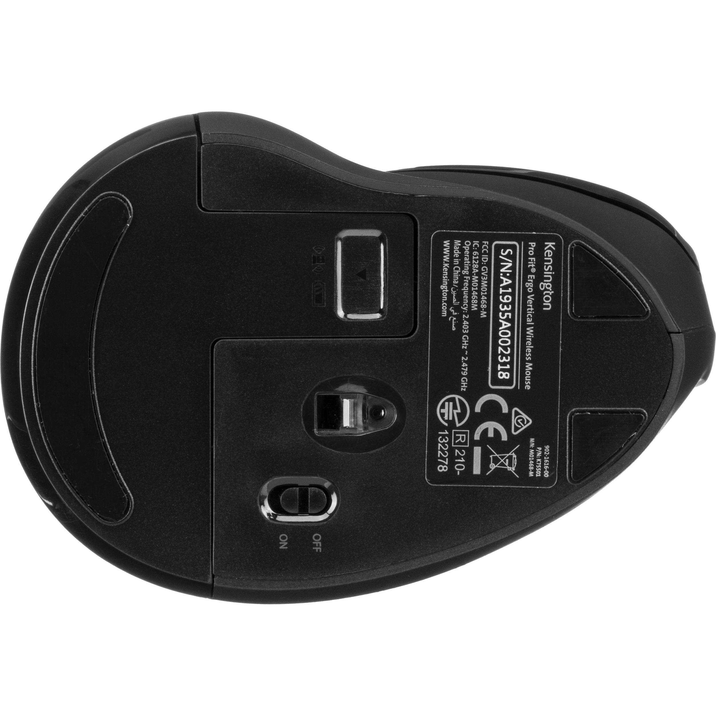 Kensington PRO FIT Ergo Vertical Wireless Mouse in black with vertical ergonomic handshake design — view 5