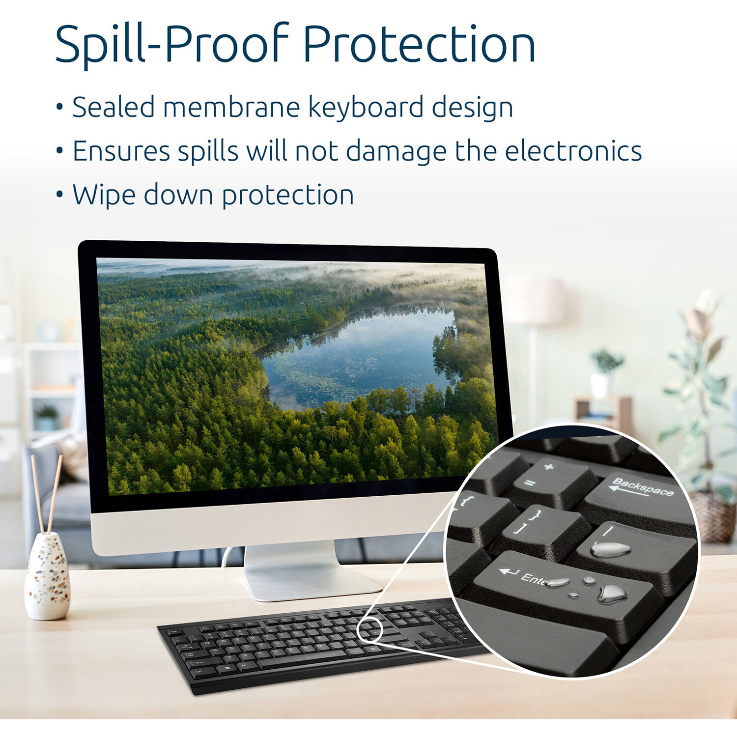 Kensington KM150 EQ wireless desktop set with full-size keyboard and quiet-click mouse — view 4