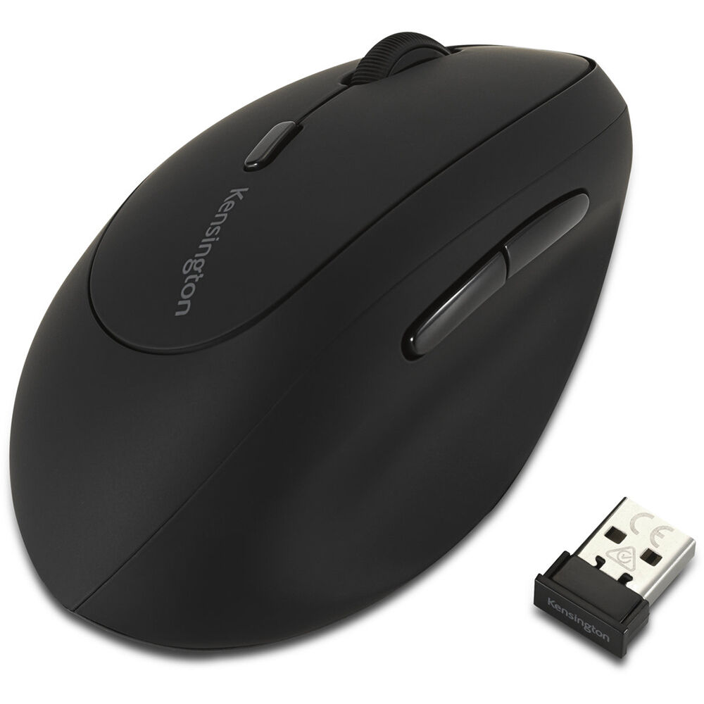 Kensington PRO FIT left-handed ergonomic wireless mouse in black — view 2