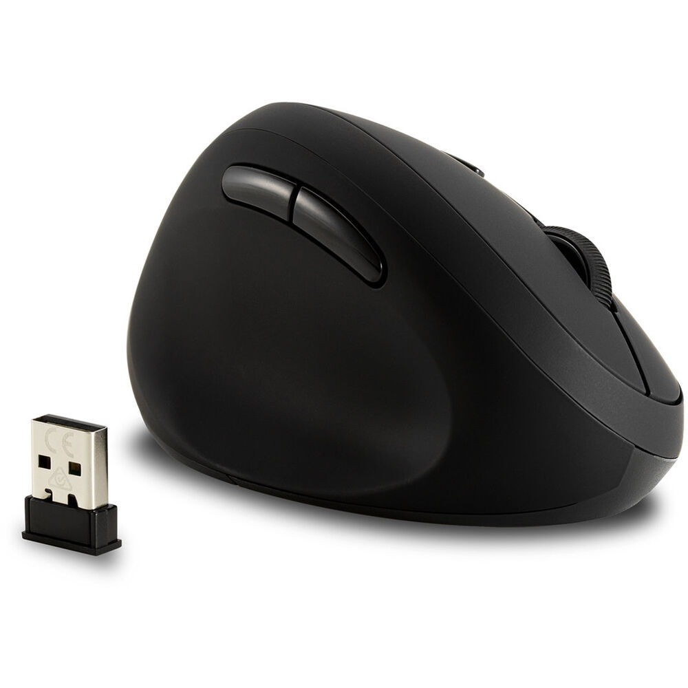 Kensington PRO FIT left-handed ergonomic wireless mouse in black — view 3