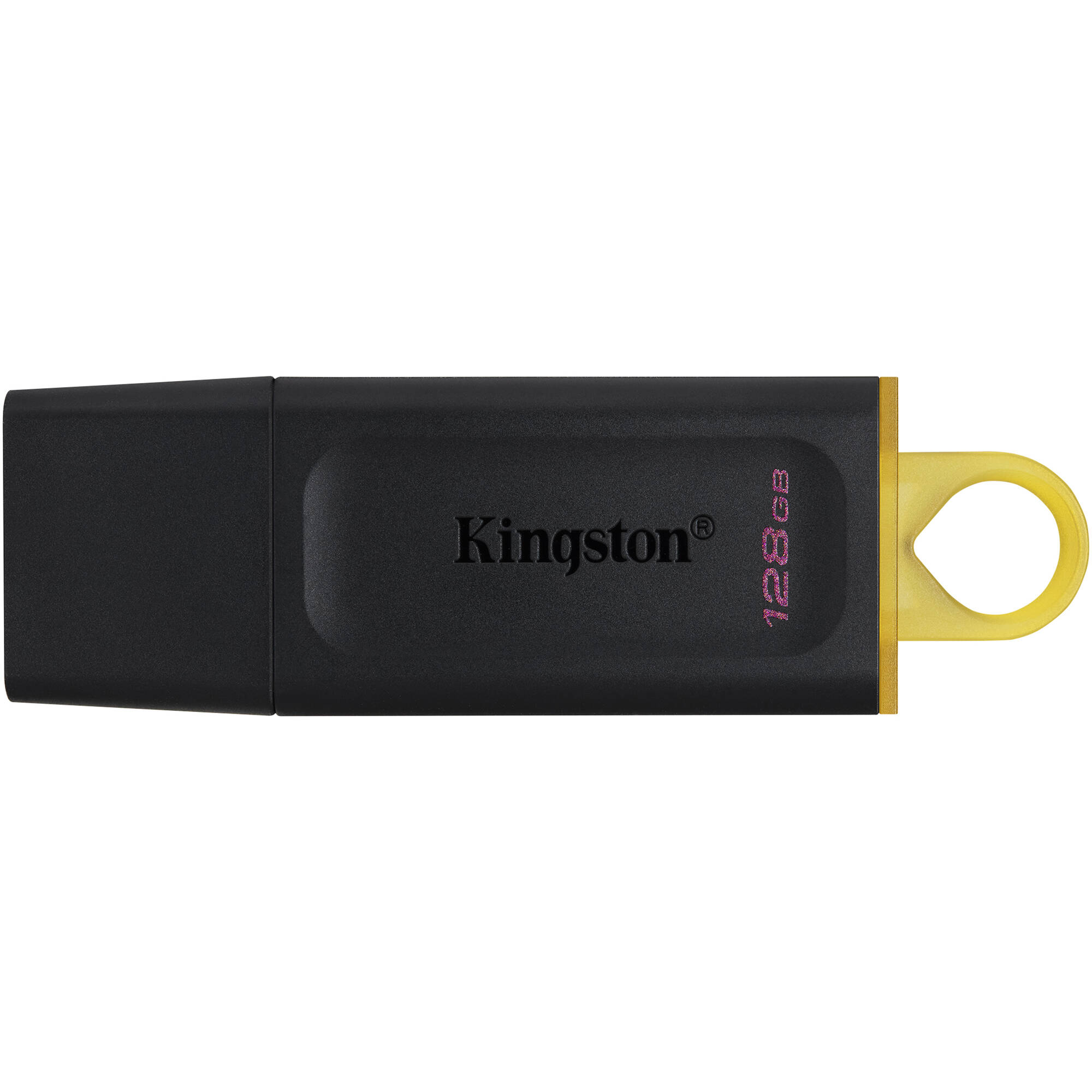 Kingston 128GB DataTraveler Exodia USB 3.2 Gen 1 flash drive in black and yellow — view 4