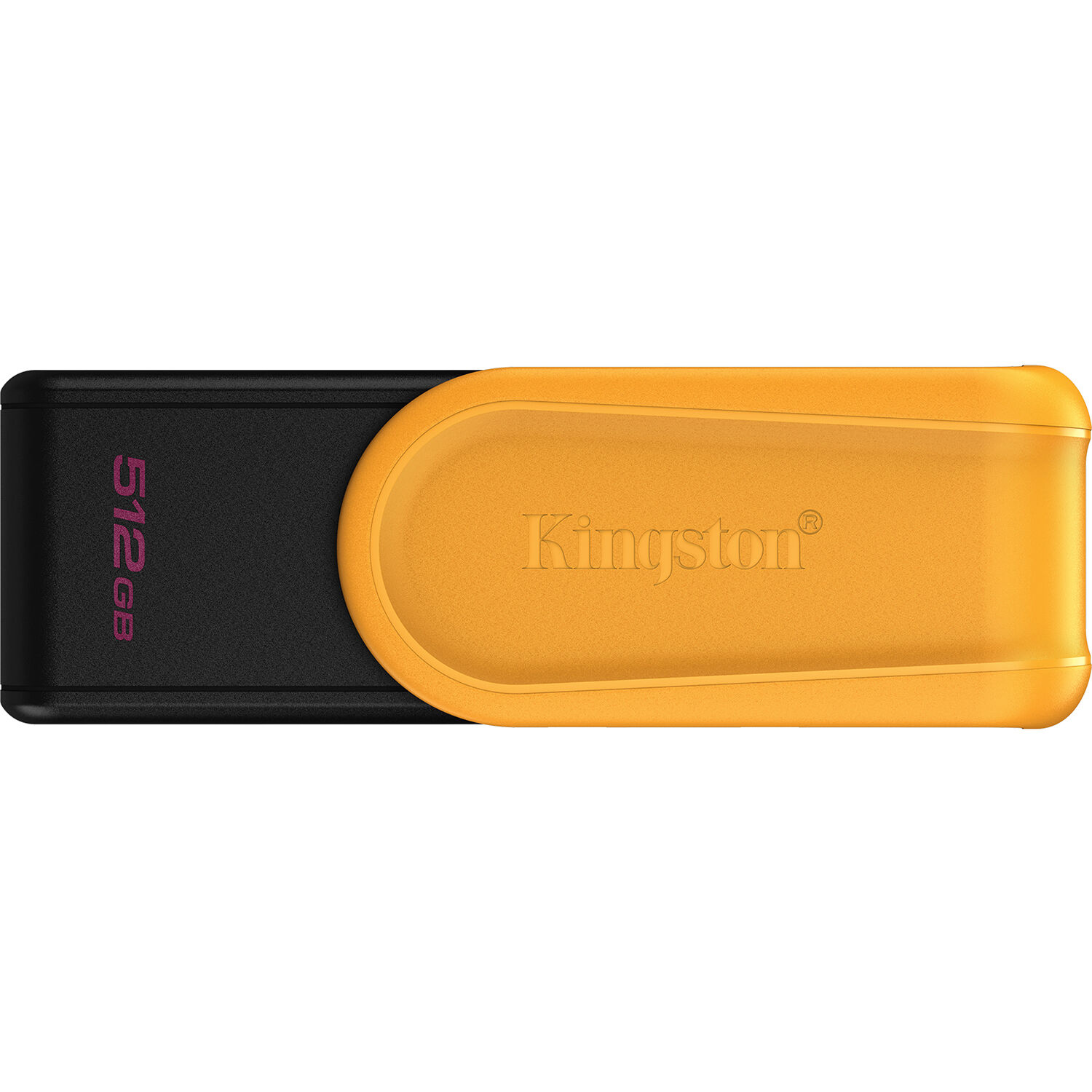 Kingston 512GB DataTraveler Exodia S USB 3.2 Gen 1 flash drive in black and yellow — view 2