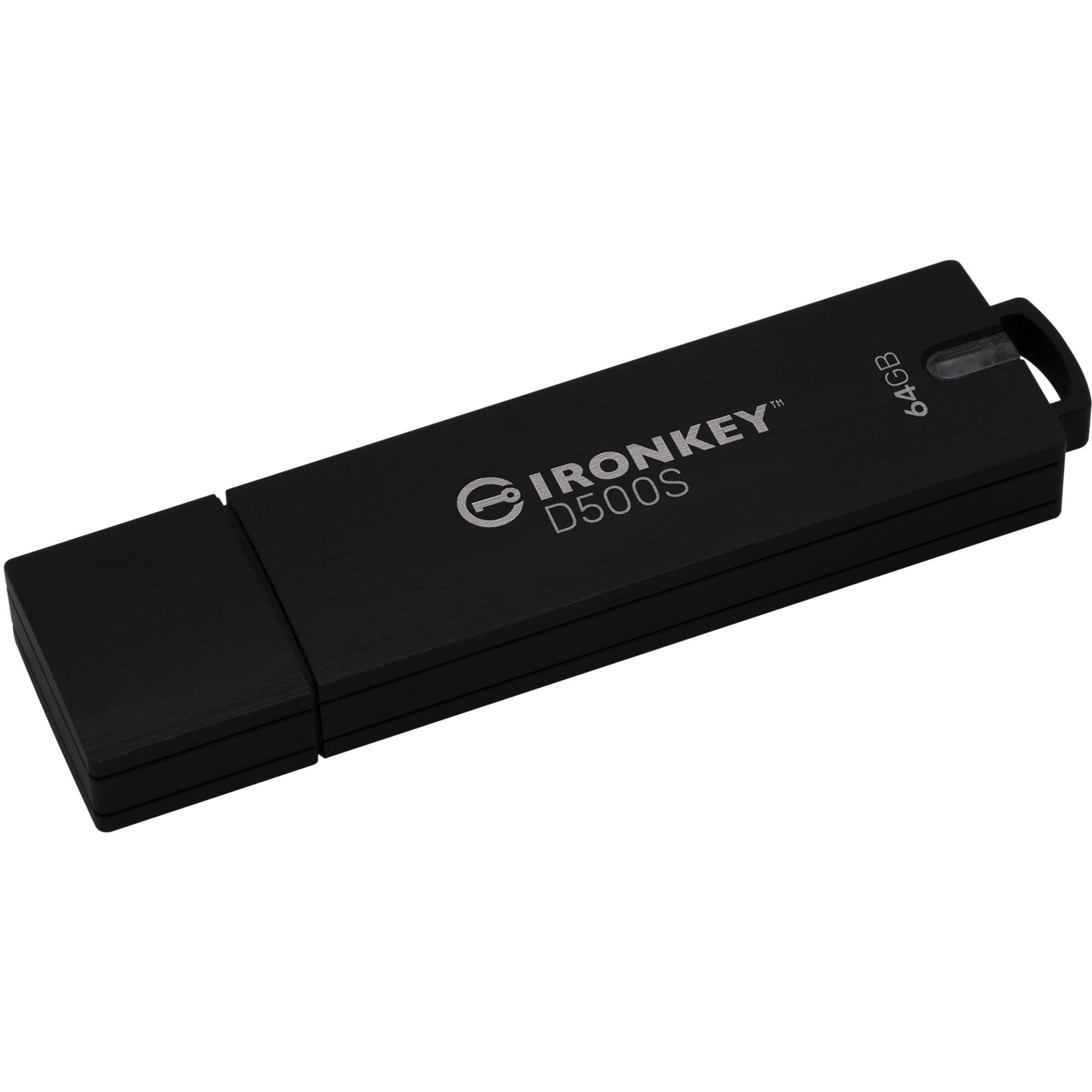 Kingston IronKey D500S 64GB secure USB flash drive with AES-256 encryption and FIPS 140-3 validation — view 2