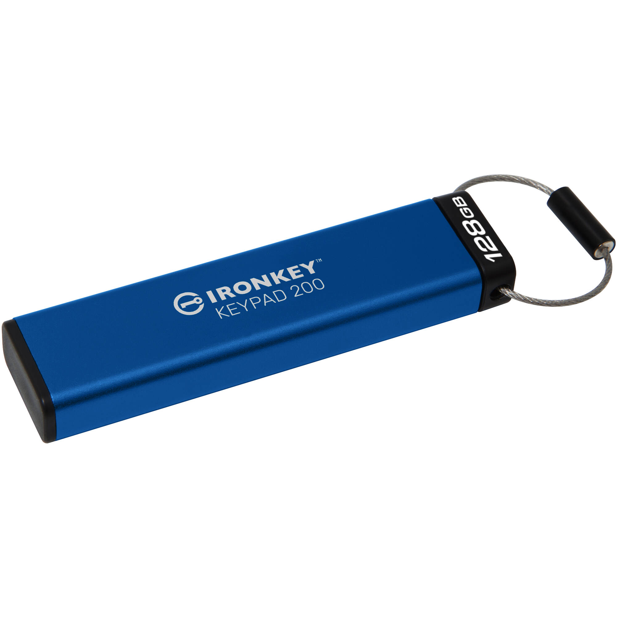 Kingston IronKey Keypad 200 128GB encrypted USB flash drive with keypad security — view 2