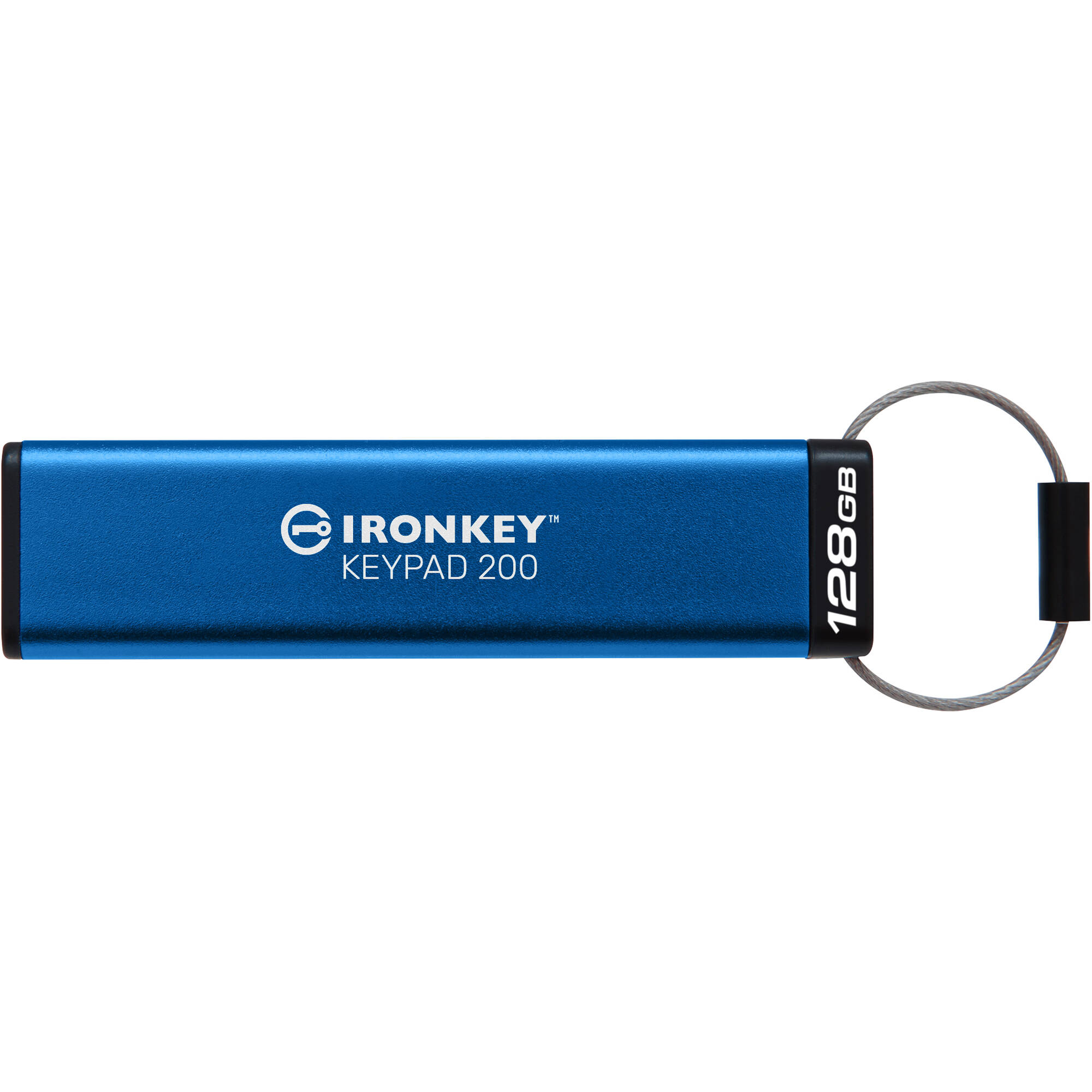 Kingston IronKey Keypad 200 128GB encrypted USB flash drive with keypad security — view 3