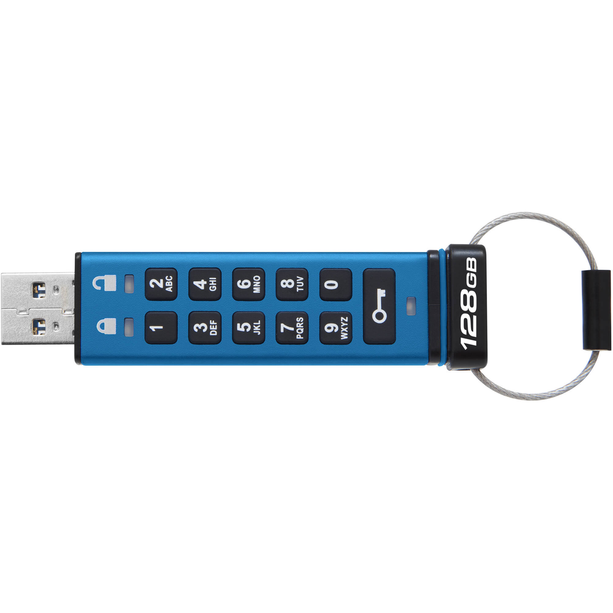 Kingston IronKey Keypad 200 128GB encrypted USB flash drive with keypad security — view 4