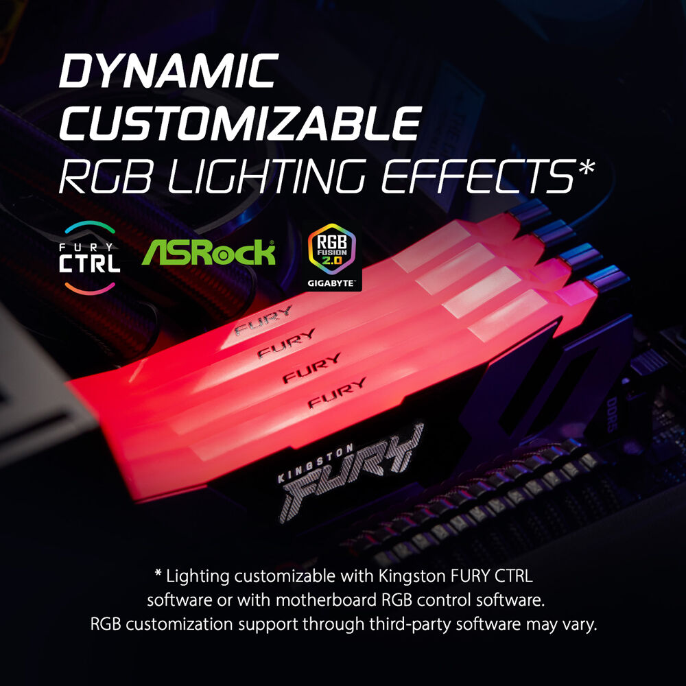 Kingston FURY Renegade RGB 32 GB DDR5-6400 CL32 dual-module desktop memory kit — view 4
