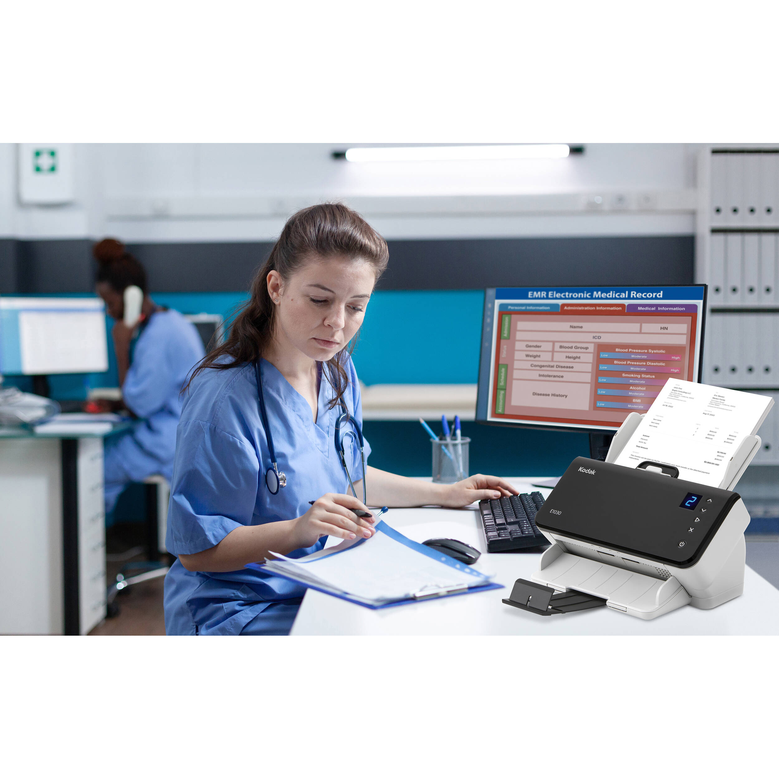 KODAK E1040 document scanner with 50-sheet ADF and 40 ppm duplex scanning — view 9