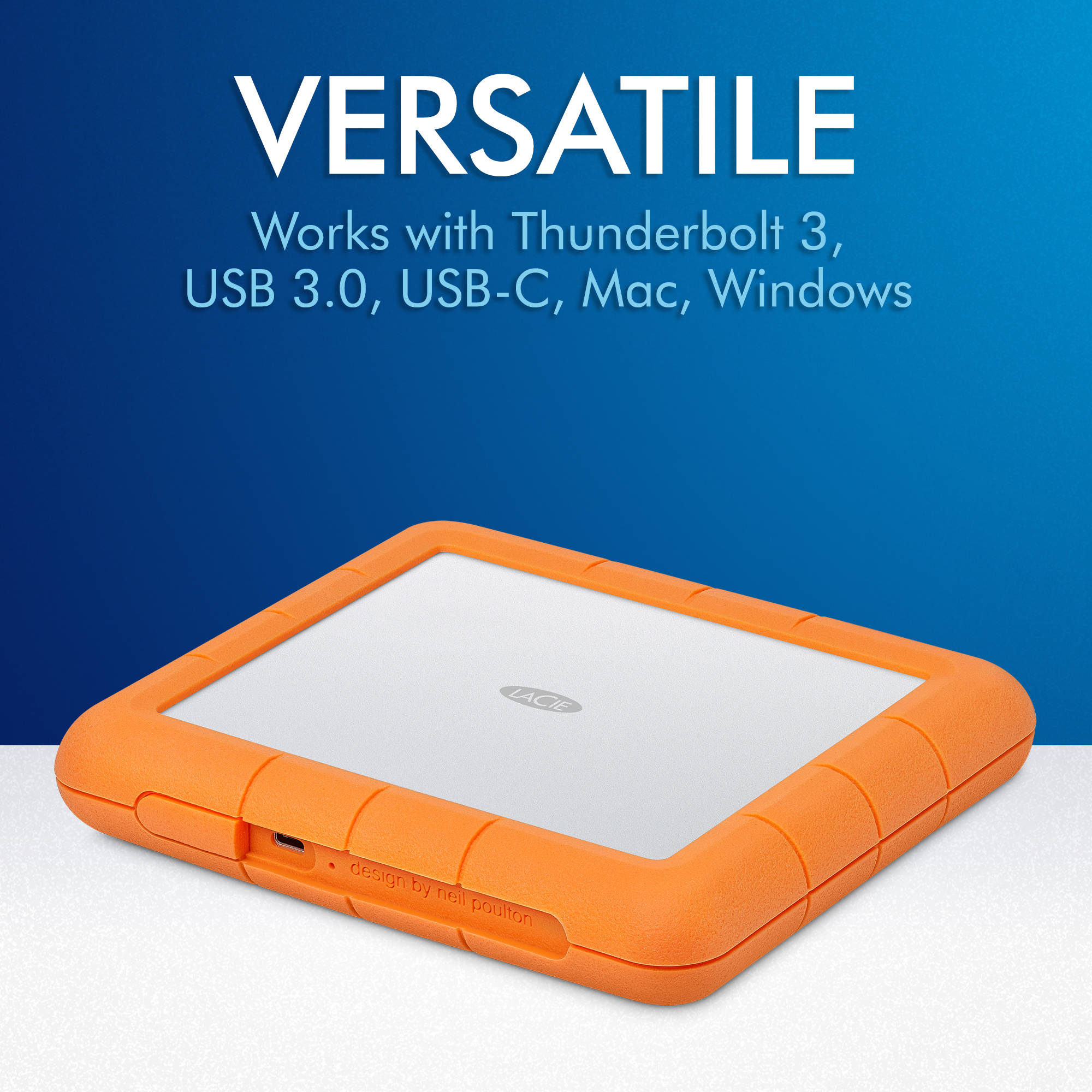 LaCie Rugged RAID Shuttle 8TB portable RAID enclosure with rugged orange exterior — view 13