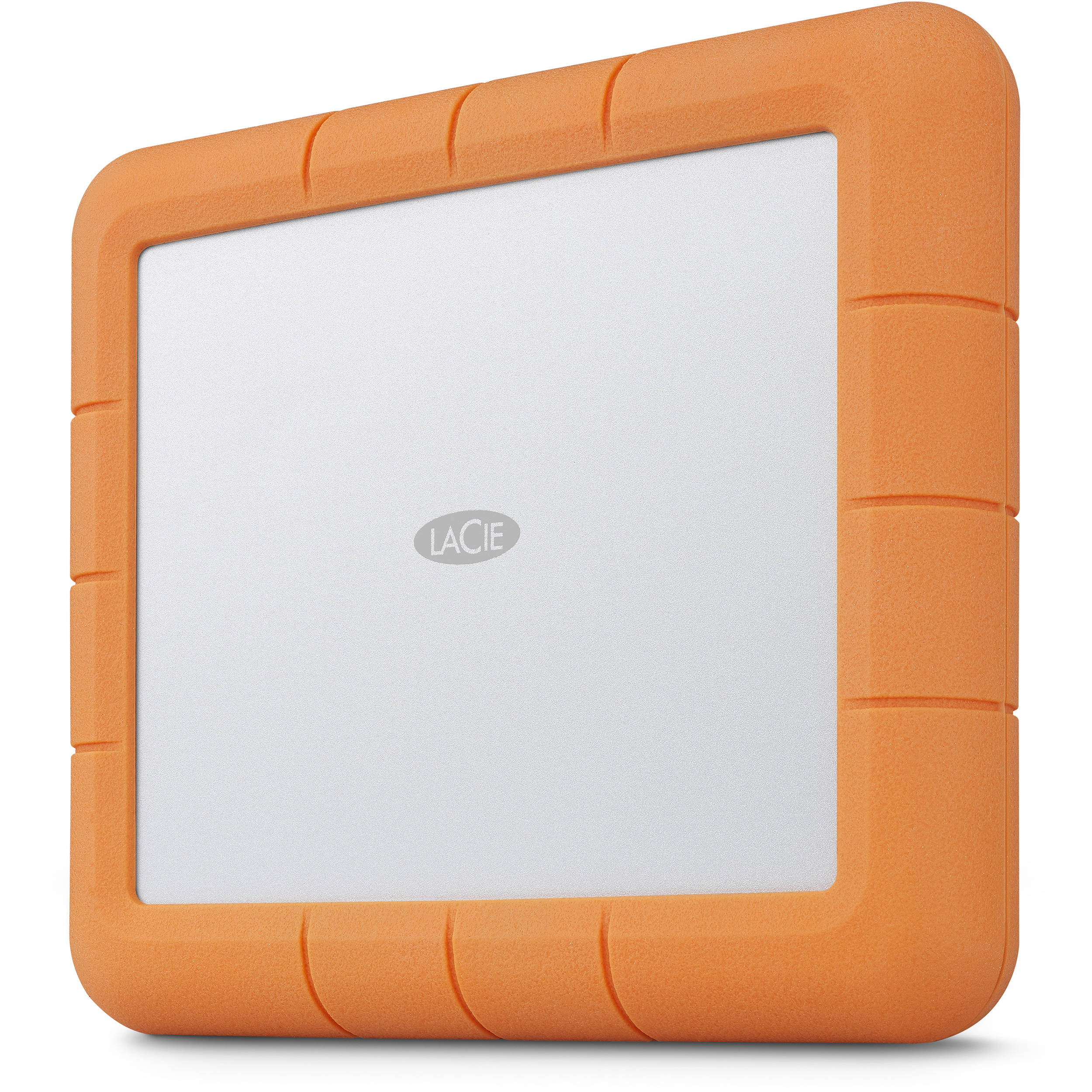 LaCie Rugged RAID Shuttle 8TB portable RAID enclosure with rugged orange exterior — view 2