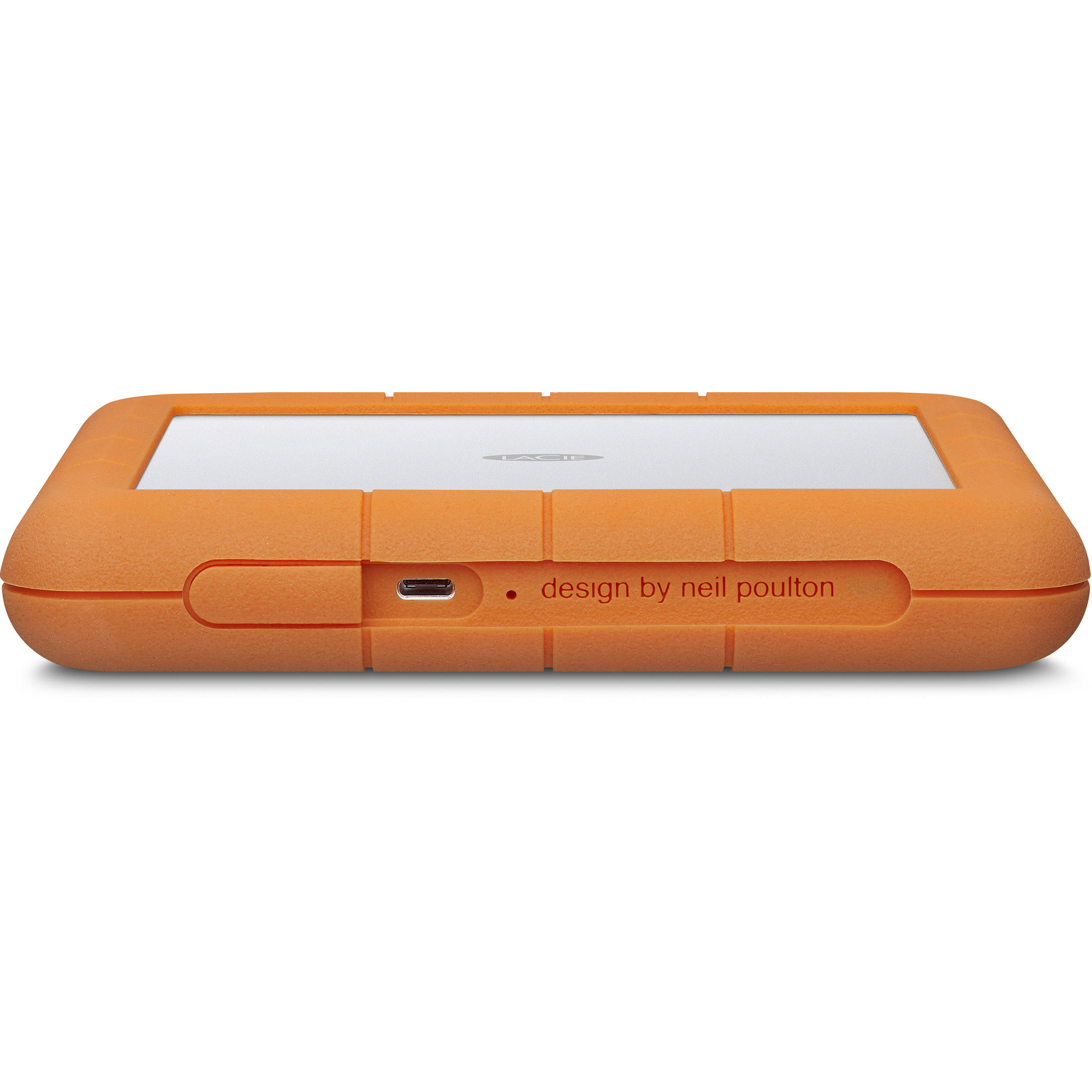 LaCie Rugged RAID Shuttle 8TB portable RAID enclosure with rugged orange exterior — view 3