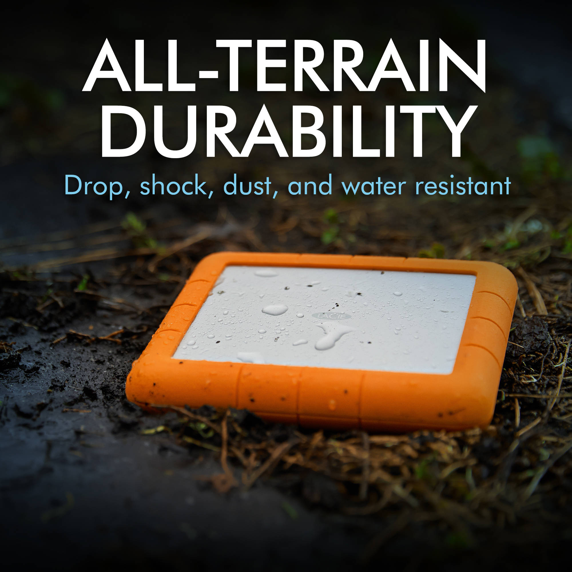 LaCie Rugged RAID Shuttle 8TB portable RAID enclosure with rugged orange exterior — view 9