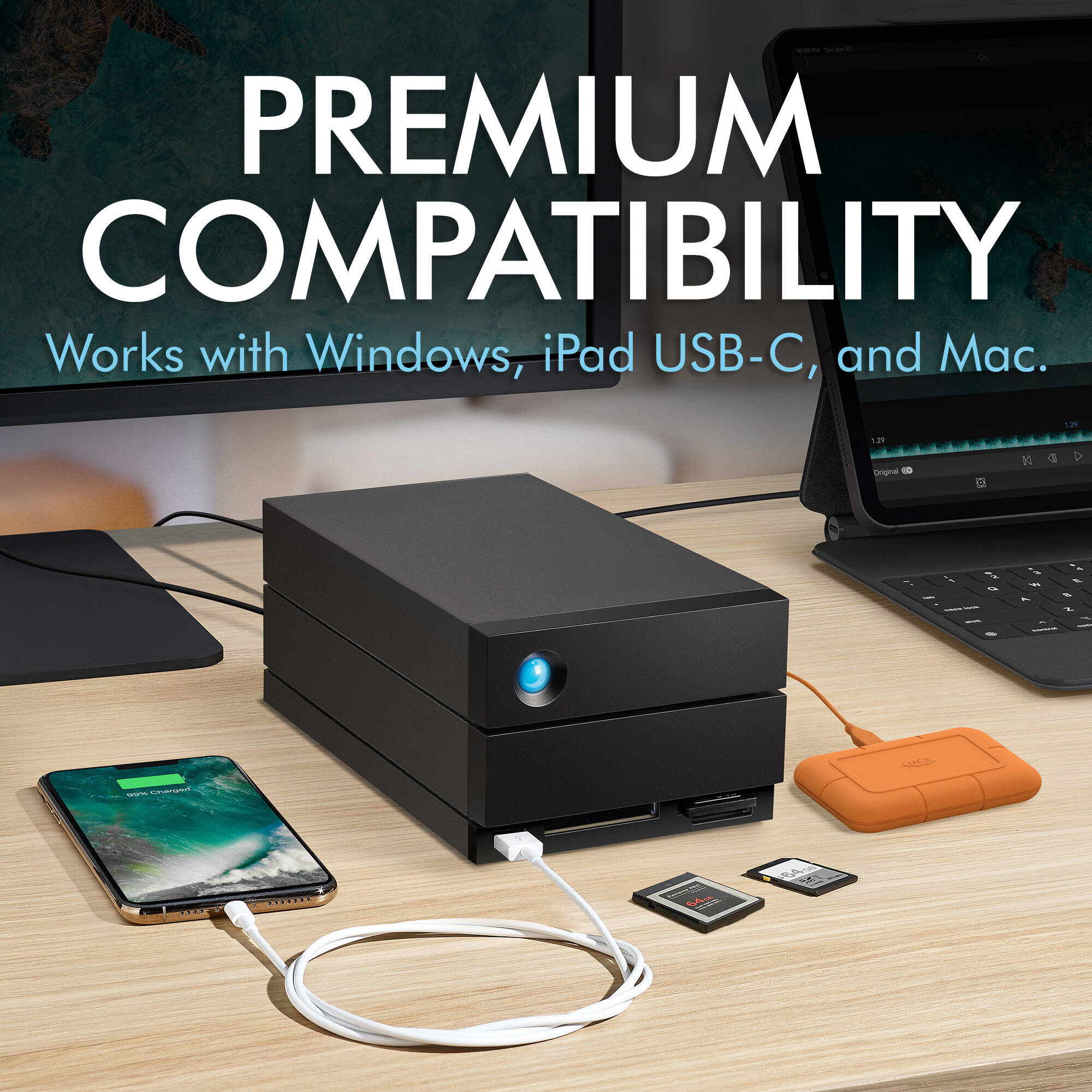 Seagate 16TB desktop RAID array with Thunderbolt 3 and USB 3.1 ports — view 5